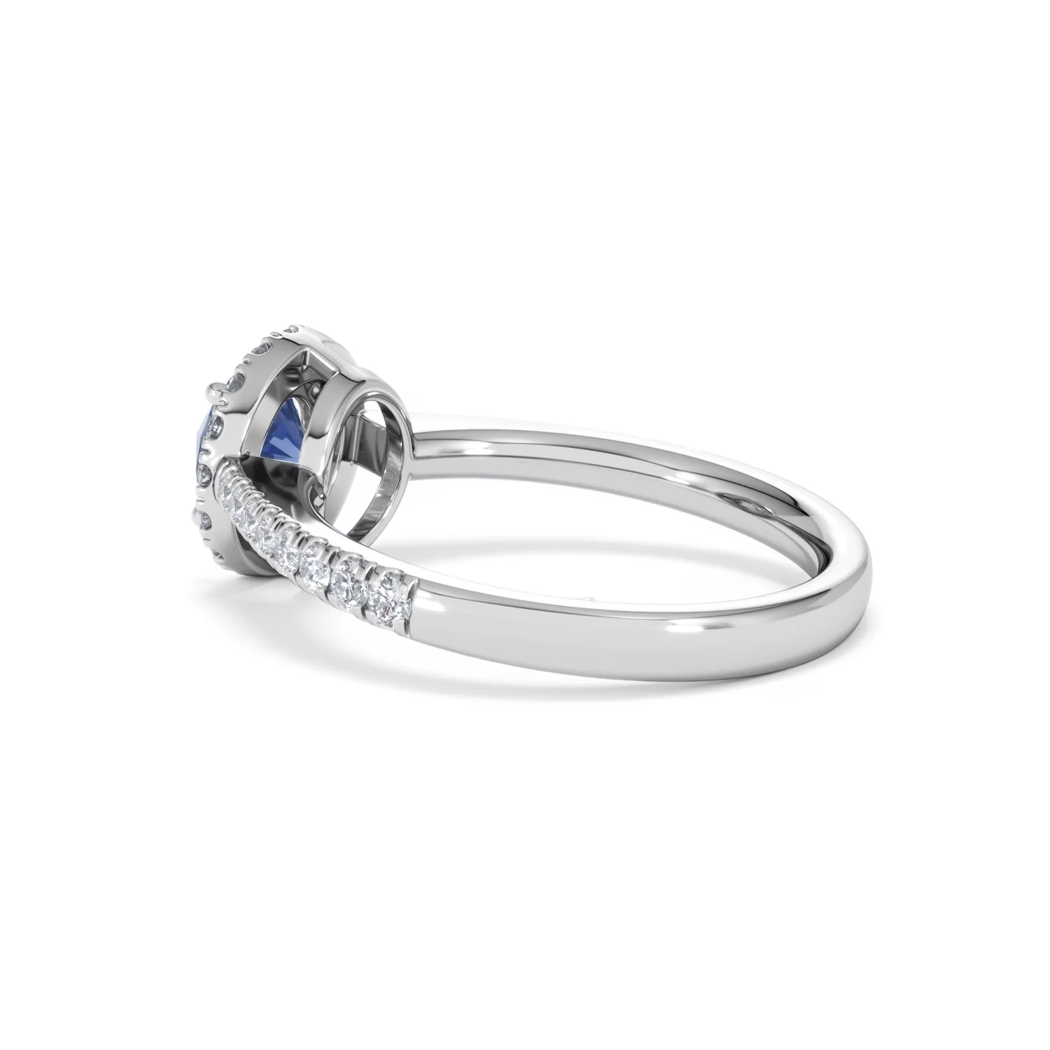 Halo Sapphire 0.75ct And Diamond 0.36ct 18K White Gold Ring - Image 61