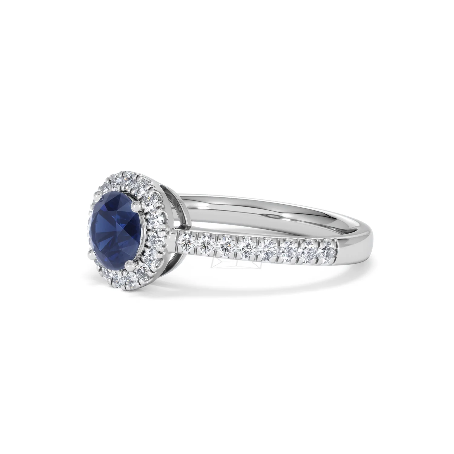 Halo Sapphire 0.75ct And Diamond 0.36ct 18K White Gold Ring - Image 77