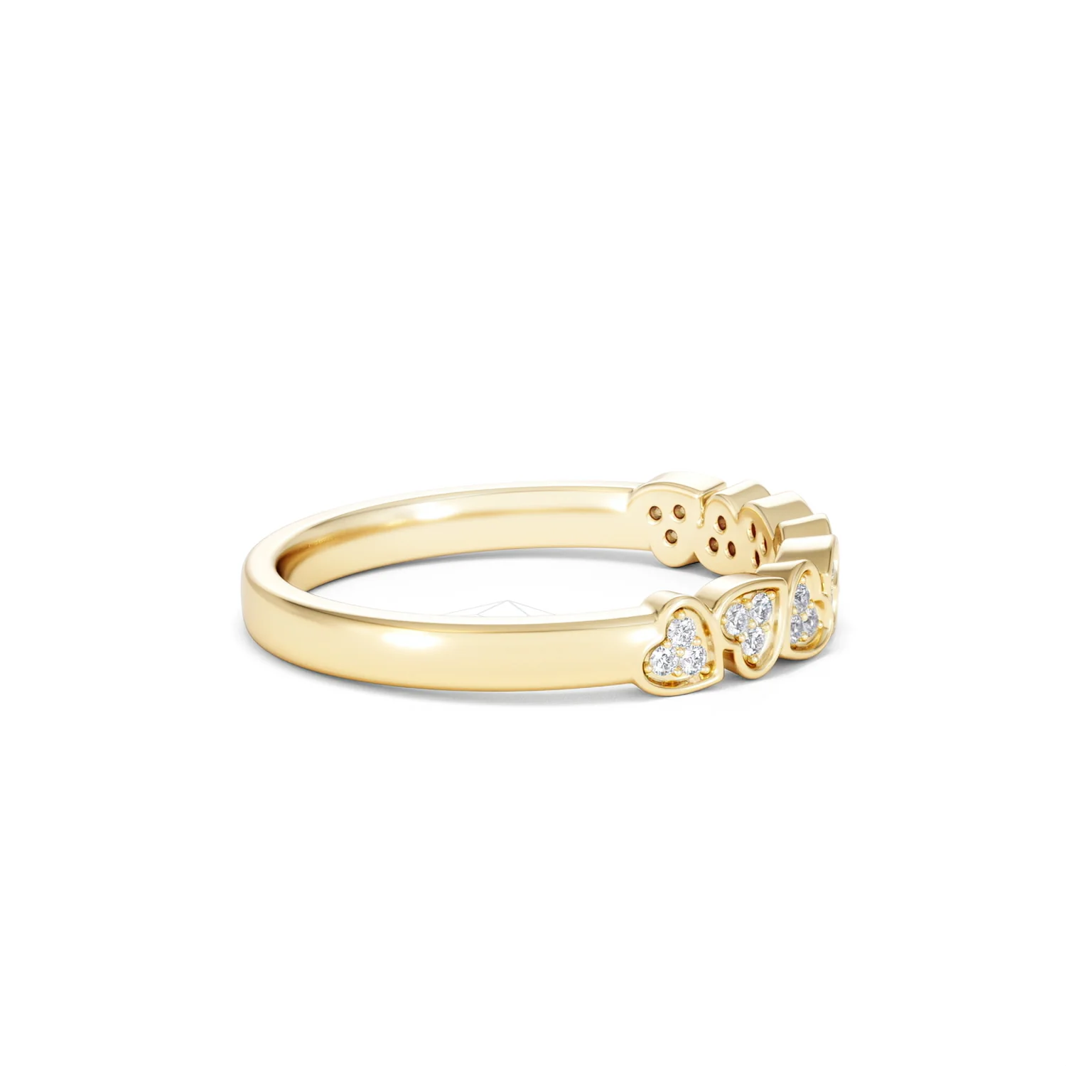 Heart Half Eternity Ring Lab Diamond 0.11ct in 18K Gold Vermeil - Image 30