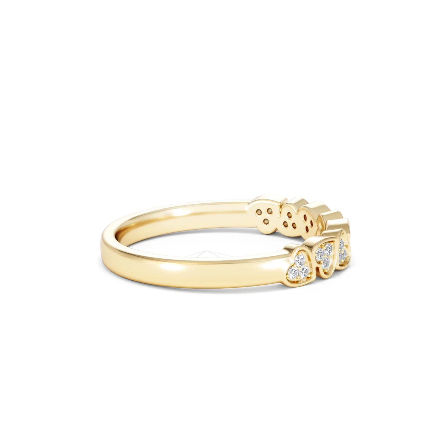 Heart Half Eternity Ring Lab Diamond 0.11ct in 18K Gold Vermeil - Image 32