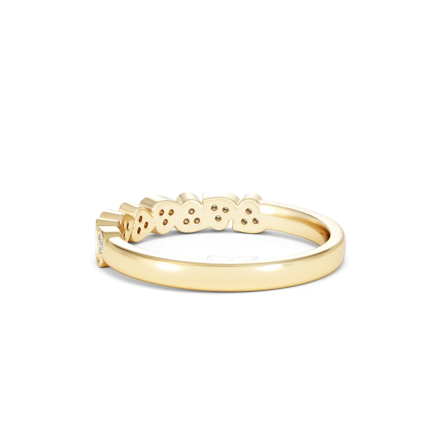 Heart Half Eternity Ring Lab Diamond 0.11ct in 18K Gold Vermeil - Image 60