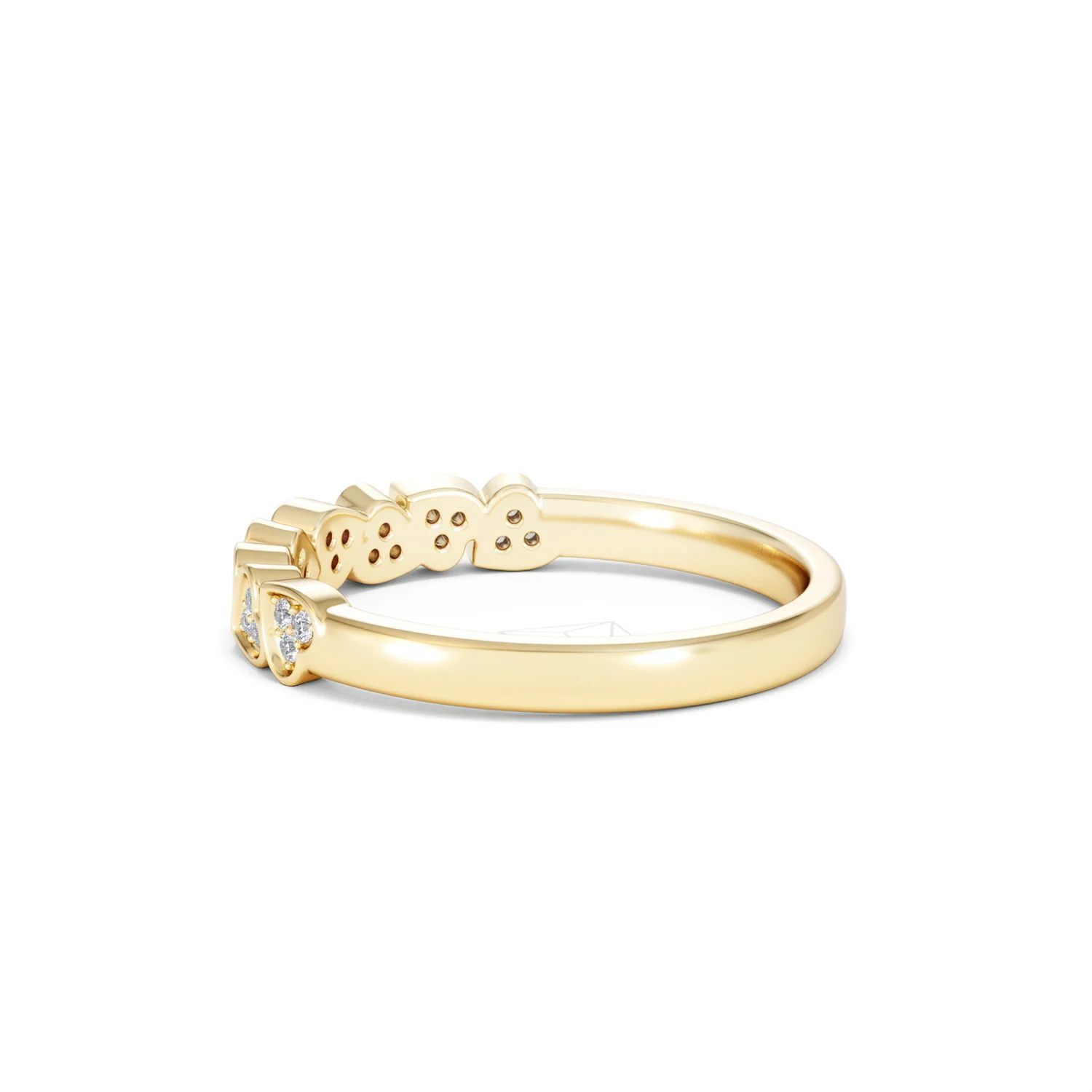 Heart Half Eternity Ring Lab Diamond 0.11ct in 18K Gold Vermeil - Image 65
