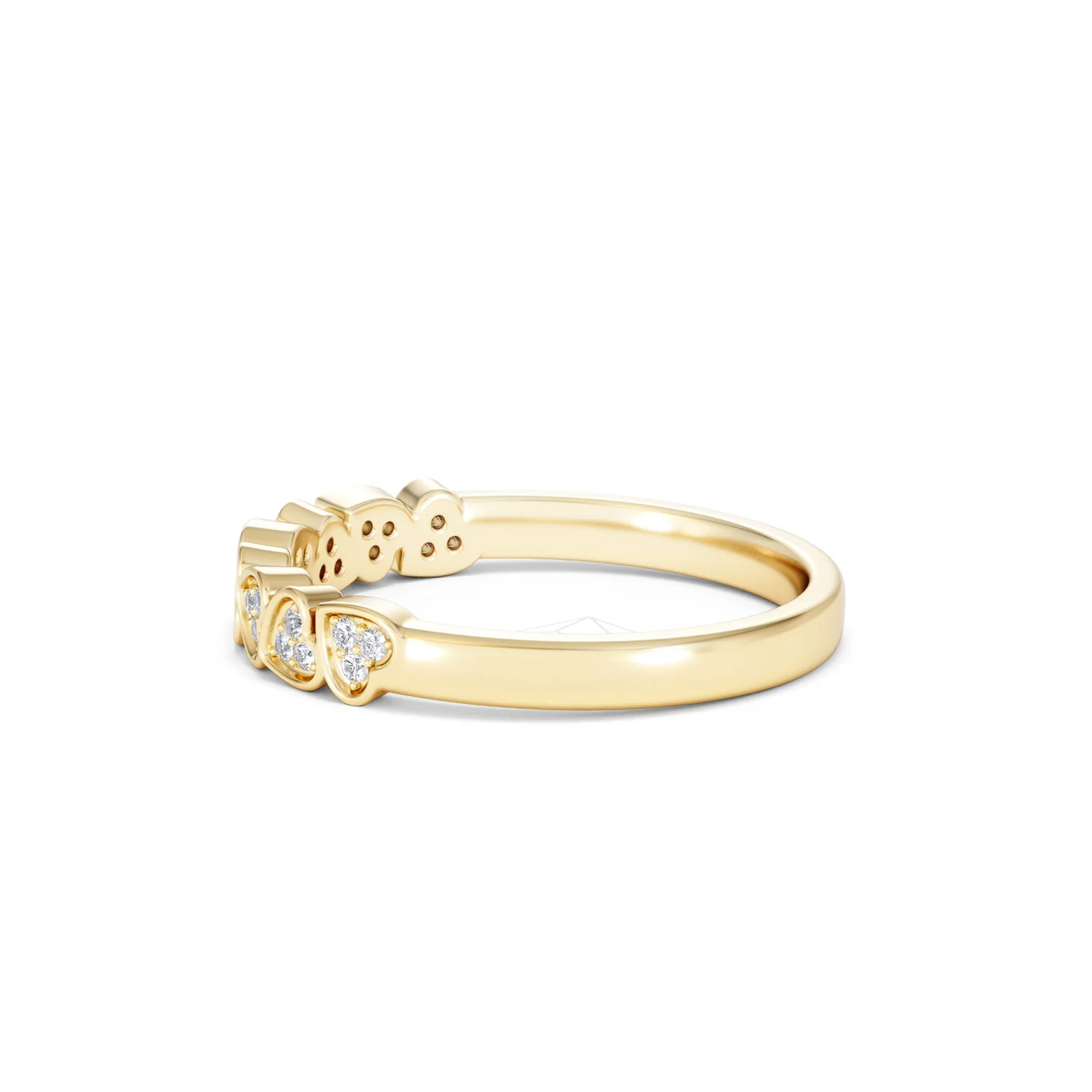 Heart Half Eternity Ring Lab Diamond 0.11ct in 18K Gold Vermeil - Image 69