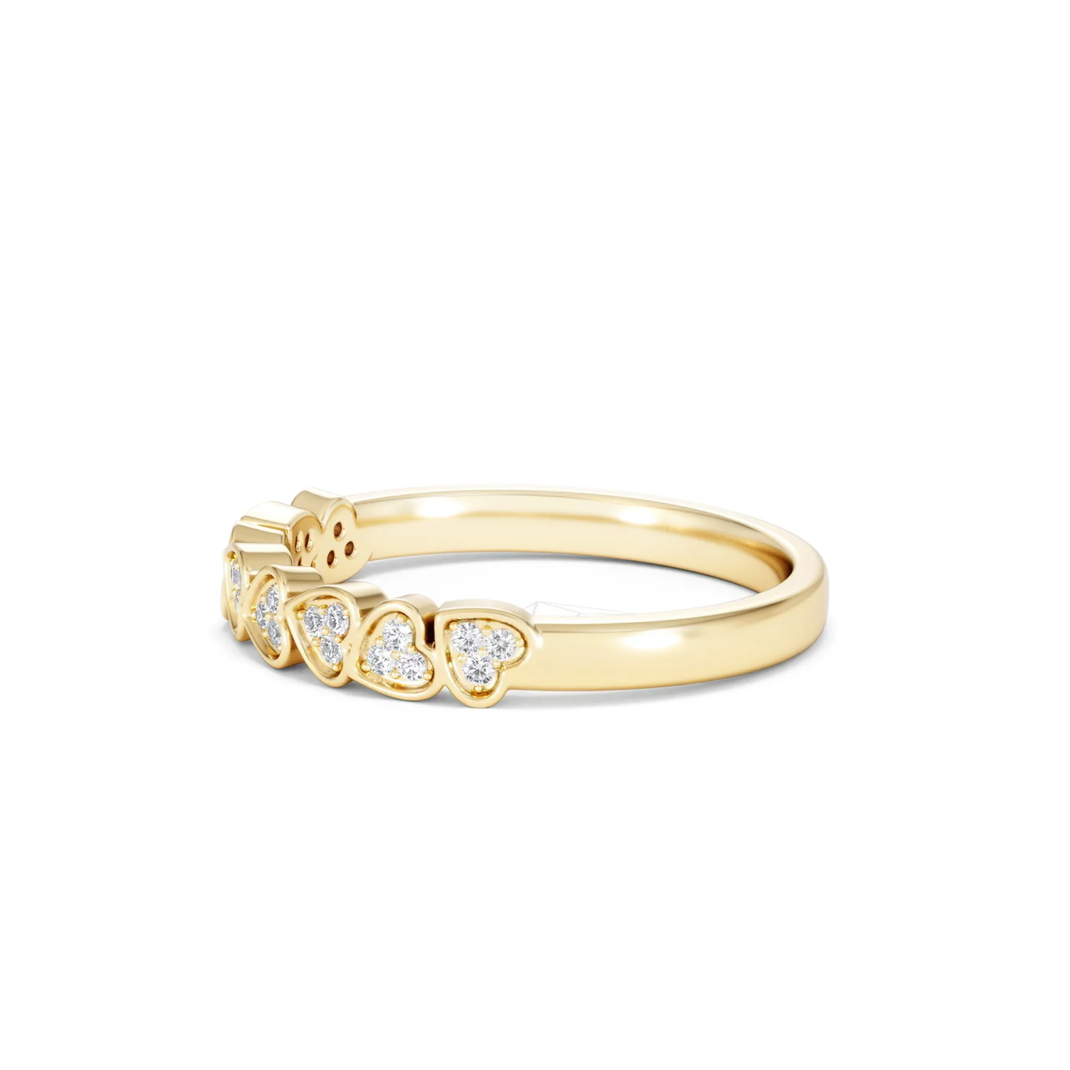 Heart Half Eternity Ring Lab Diamond 0.11ct in 18K Gold Vermeil - Image 75