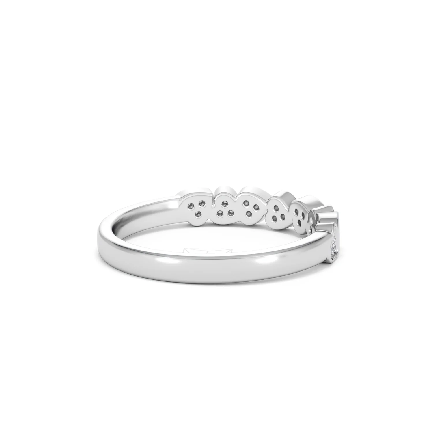 Heart Half Eternity Ring Lab Diamond 0.11ct in 925 SIlver - Image 40