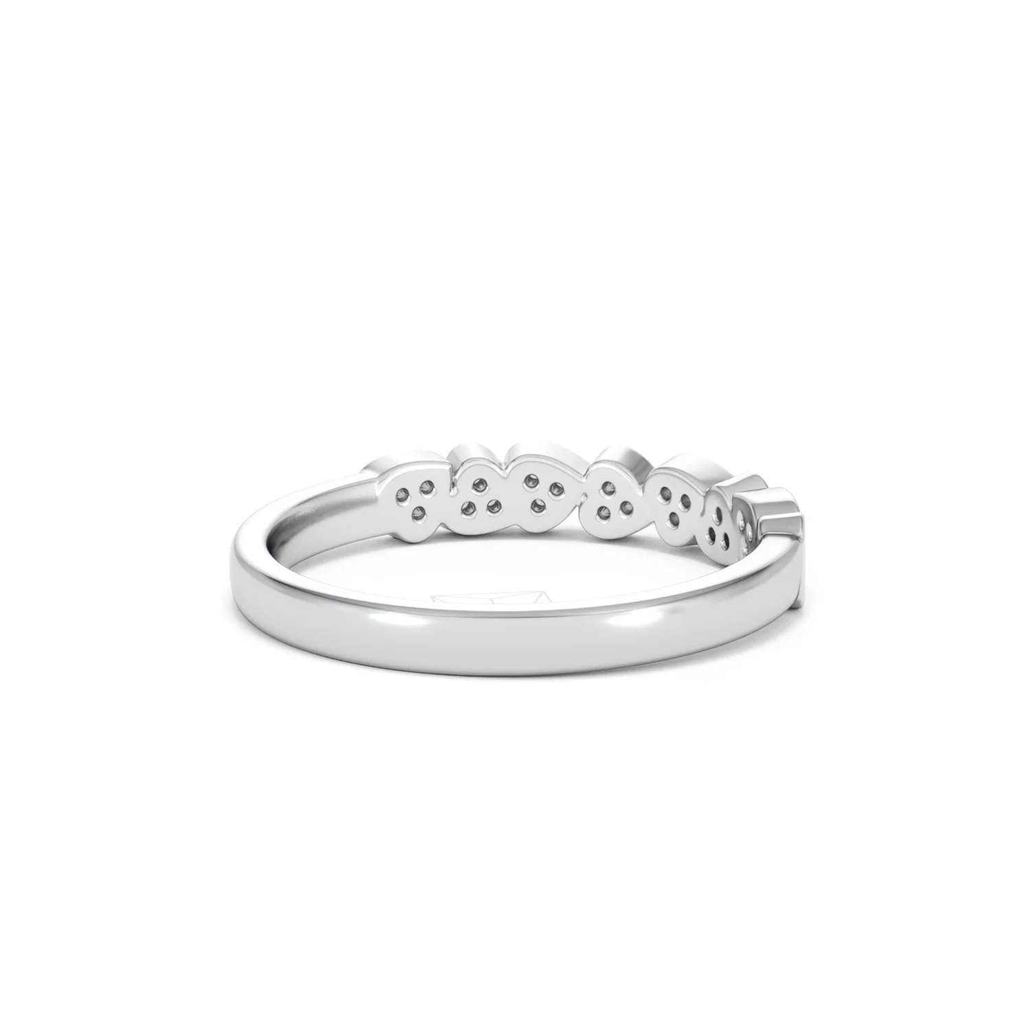 Heart Half Eternity Ring Lab Diamond 0.11ct in 925 SIlver - Image 43
