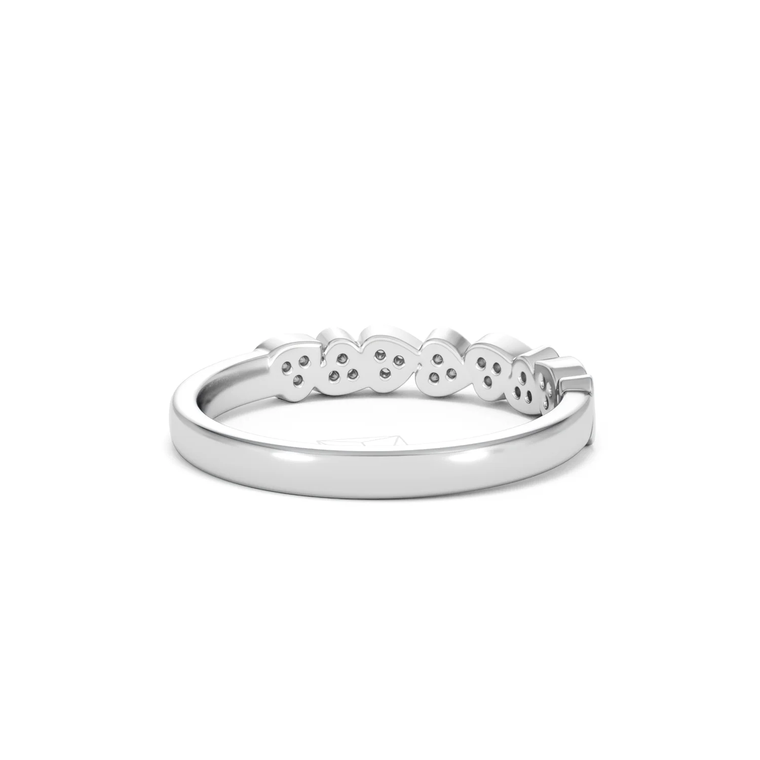 Heart Half Eternity Ring Lab Diamond 0.11ct in 925 SIlver - Image 44