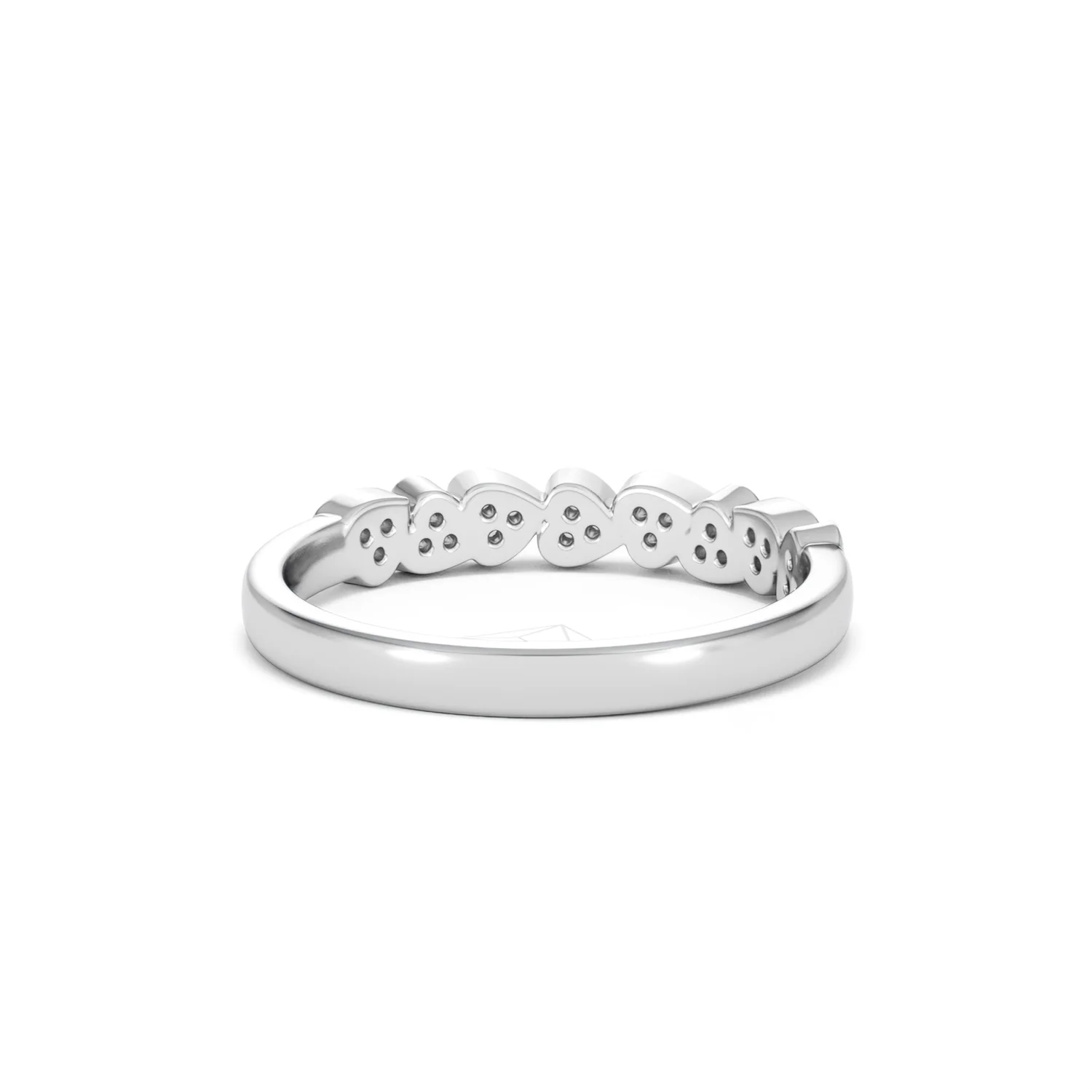 Heart Half Eternity Ring Lab Diamond 0.11ct in 925 SIlver - Image 47