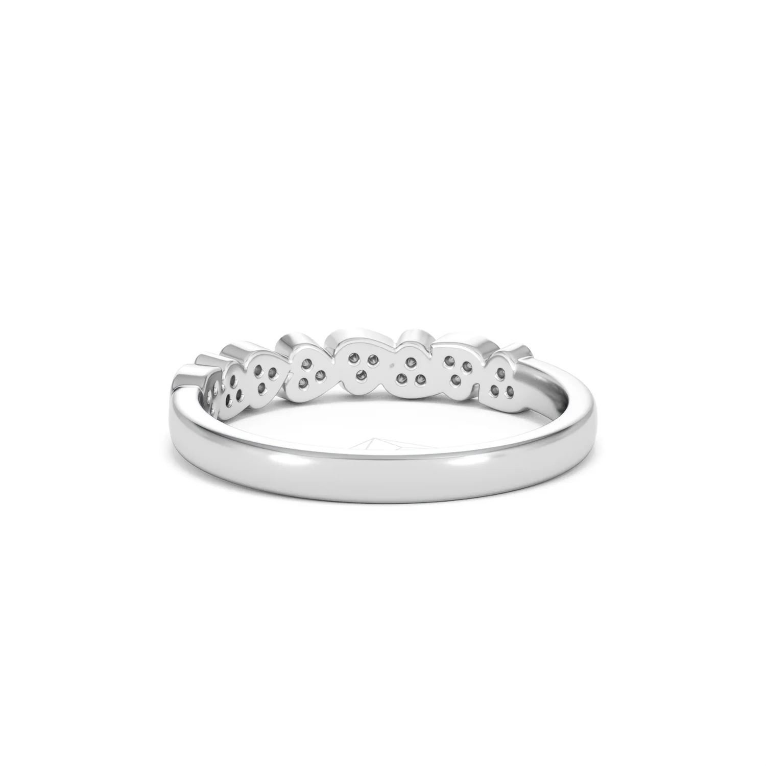 Heart Half Eternity Ring Lab Diamond 0.11ct in 925 SIlver - Image 54