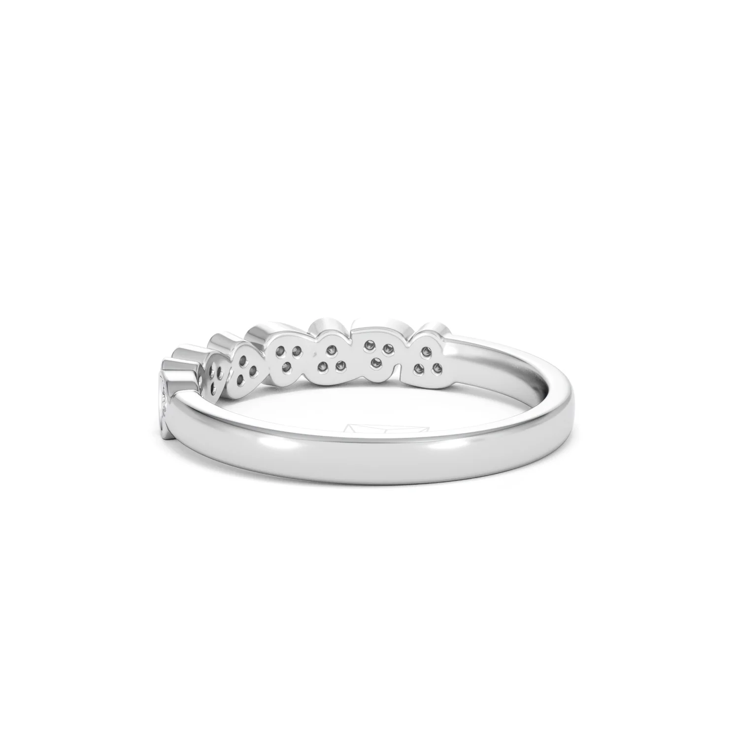 Heart Half Eternity Ring Lab Diamond 0.11ct in 925 SIlver - Image 59