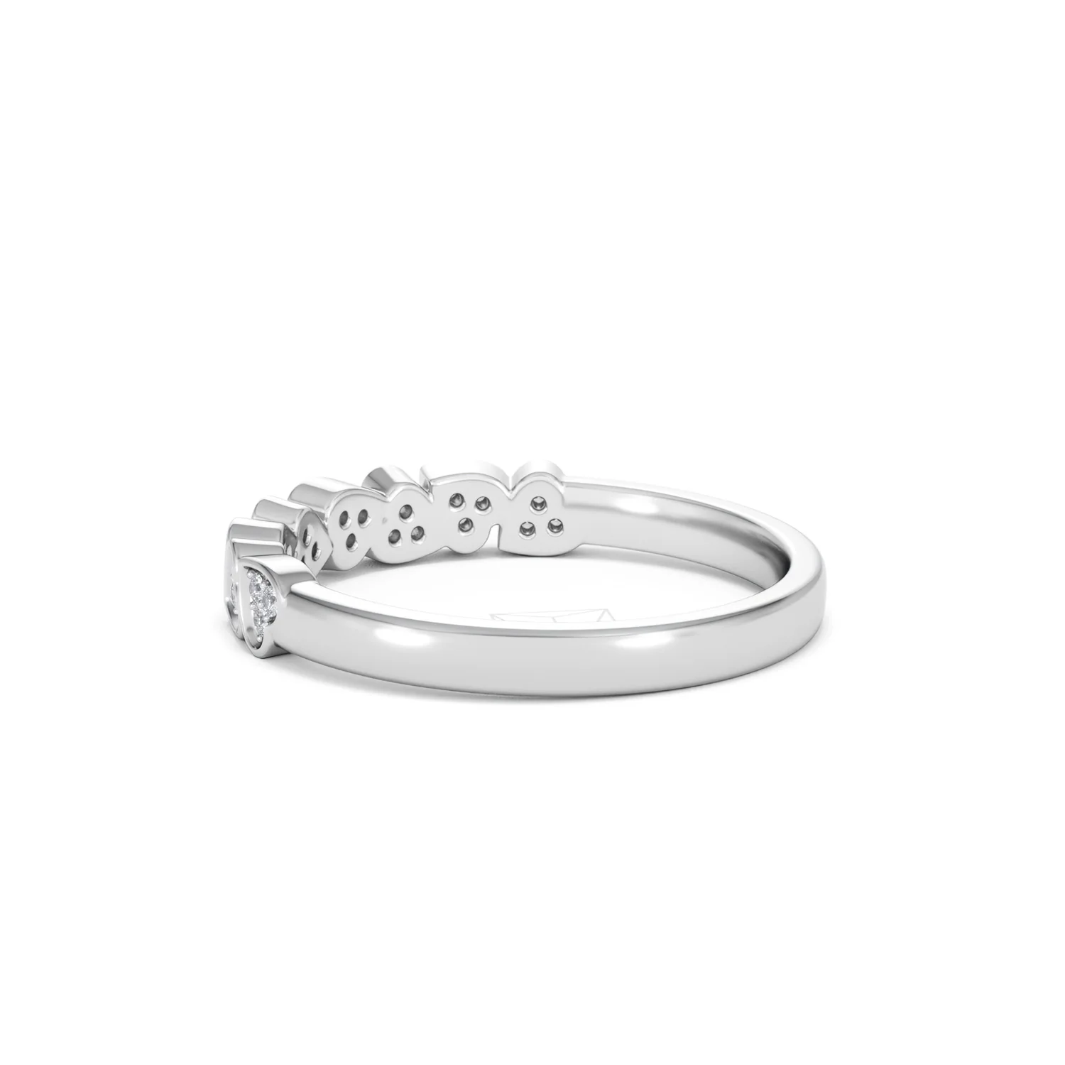 Heart Half Eternity Ring Lab Diamond 0.11ct in 925 SIlver - Image 63