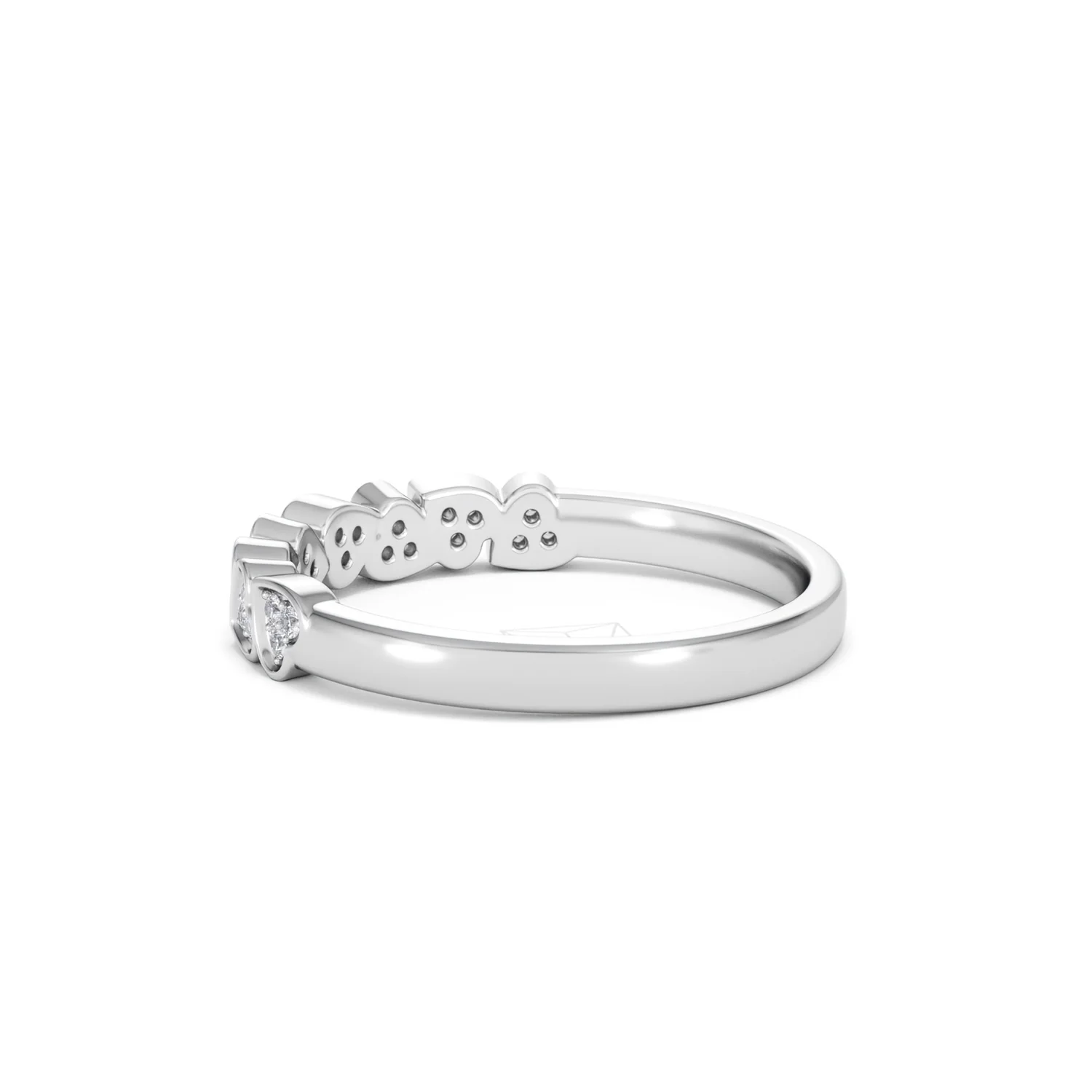 Heart Half Eternity Ring Lab Diamond 0.11ct in 925 SIlver - Image 64