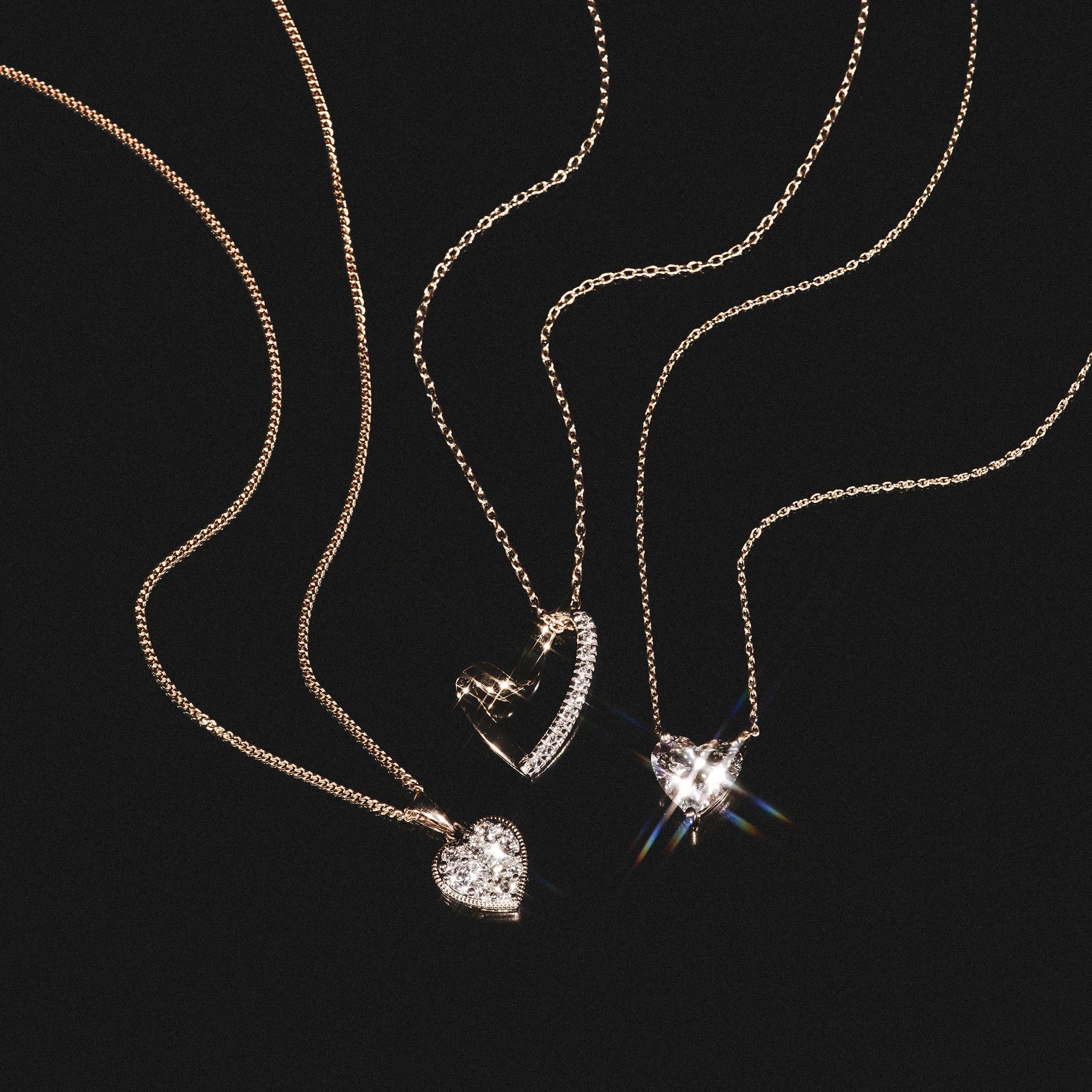 Heart Pendant Necklace 0.10ct Diamond 9K White Gold - Image 6