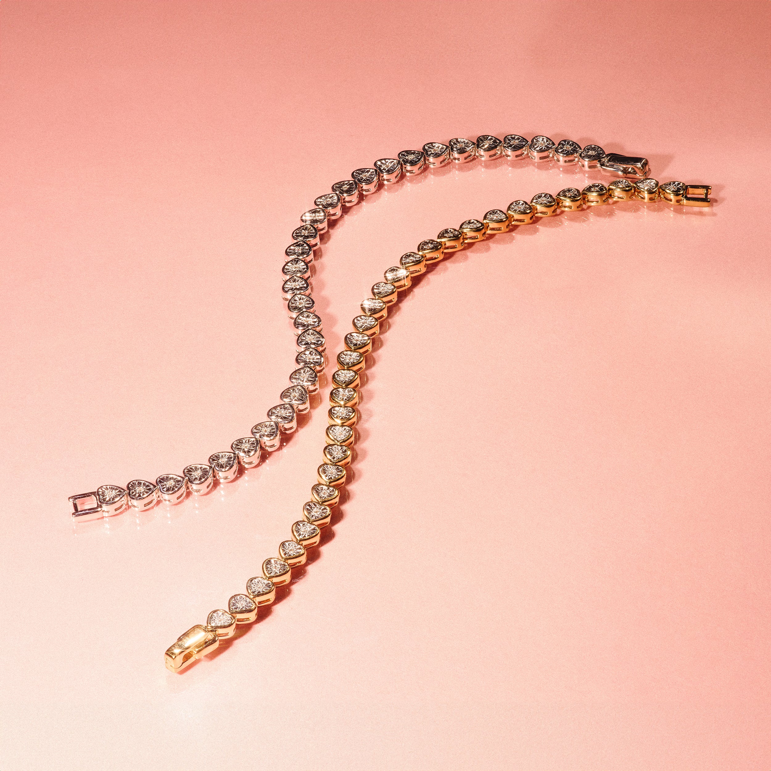 Heart Tennis Bracelet Lab Diamond 0.15ct in 18K Gold Vermeil - Image 9