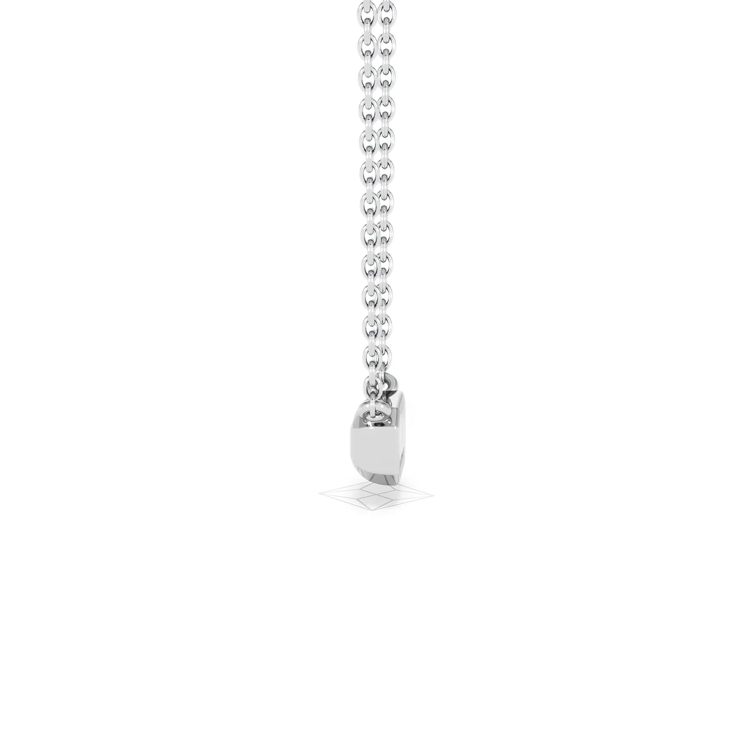 Horizon Emerald Cut Lab Diamond Solitaire Necklace 0.25ct H/SI in 925 Silver - Image 29
