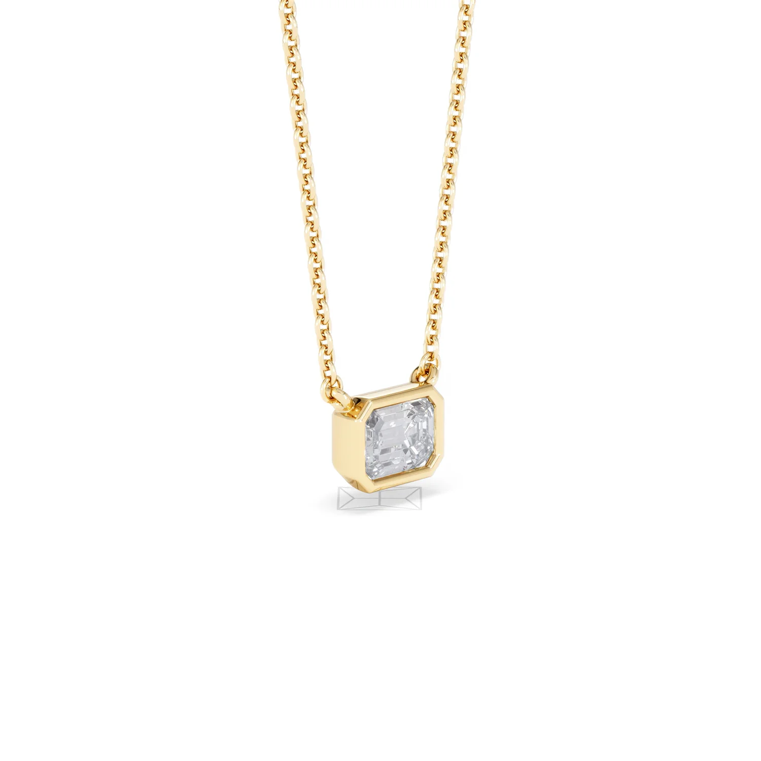 Horizon Emerald Cut Lab Diamond Solitaire Necklace 0.50ct H/SI in 9K Gold - Image 20