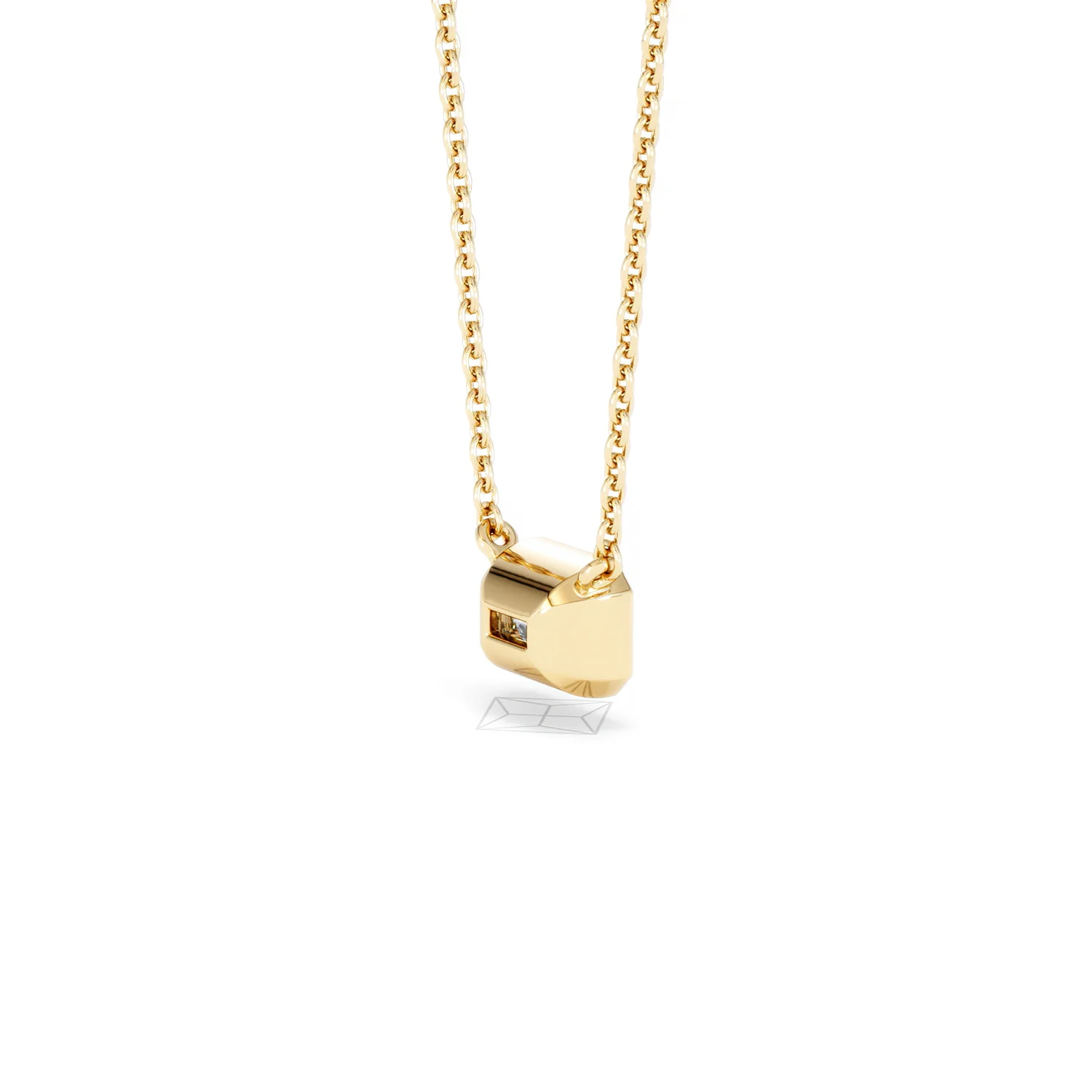 Horizon Emerald Cut Lab Diamond Solitaire Necklace 0.50ct H/SI in 9K Gold - Image 38