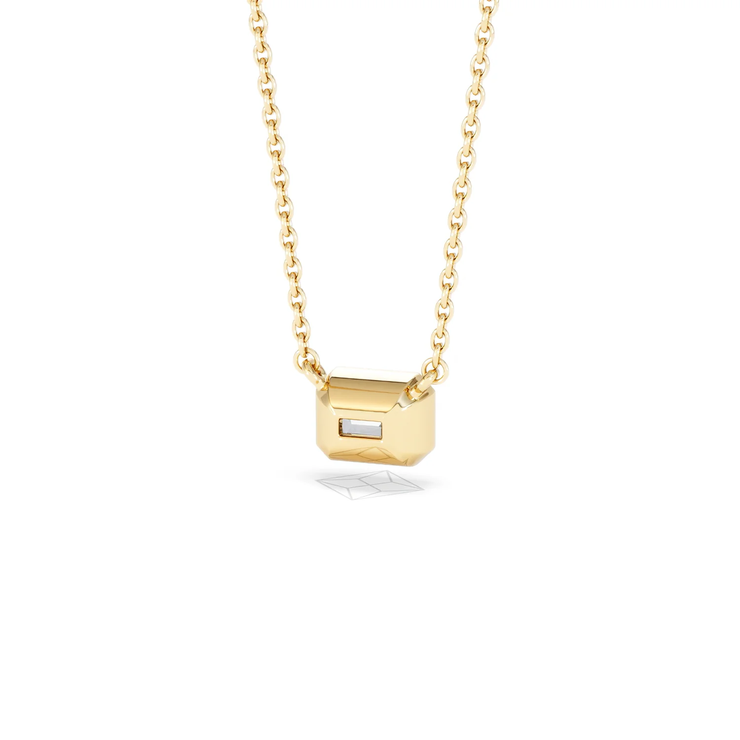 Horizon Emerald Cut Lab Diamond Solitaire Necklace 0.50ct H/SI in 9K Gold - Image 46