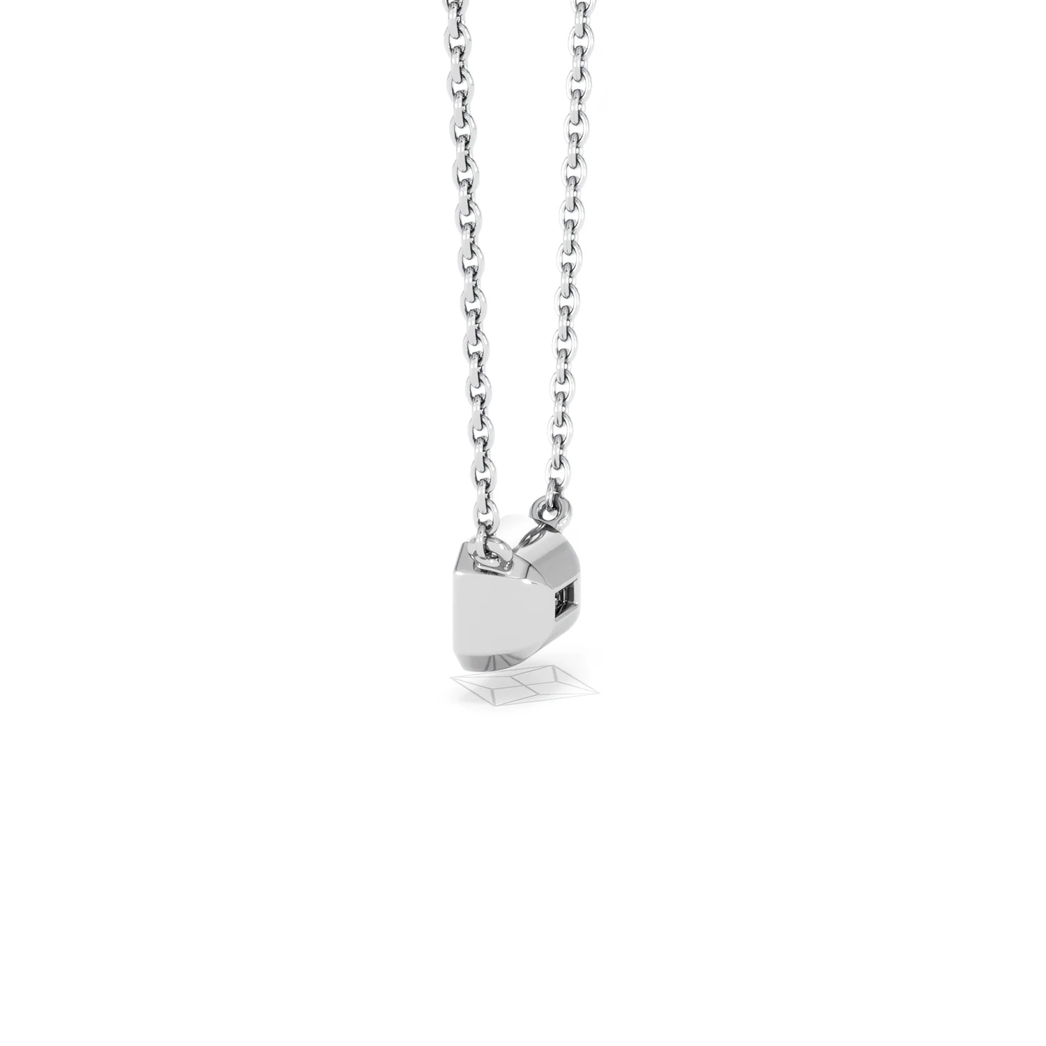 Horizon Emerald Cut Lab Diamond Solitaire Necklace 0.50ct H/SI in 9K White Gold - Image 65