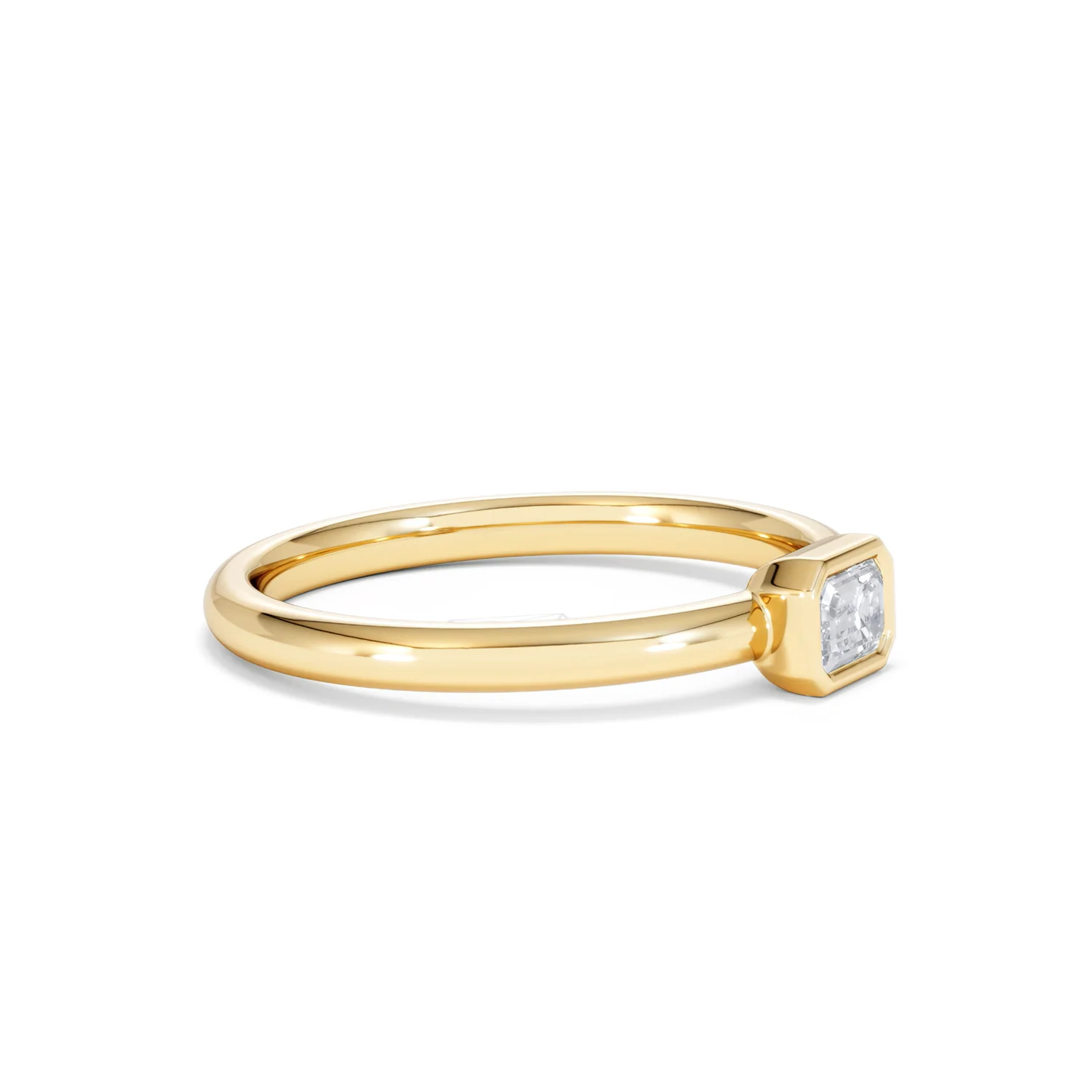 Horizon Emerald Cut Lab Diamond Solitaire Ring 0.25ct H/SI in 18k Gold Vermeil - Image 23