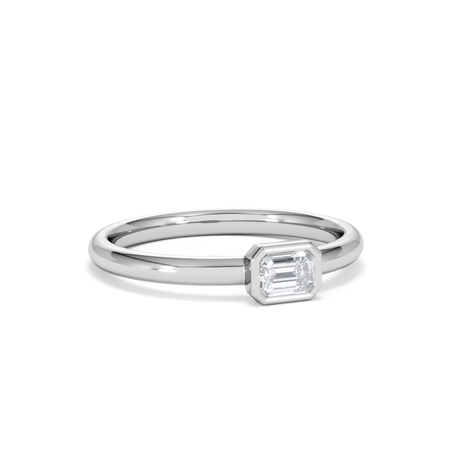 Horizon Emerald Cut Lab Diamond Solitaire Ring 0.25ct H/SI in 925 Silver - Image 15
