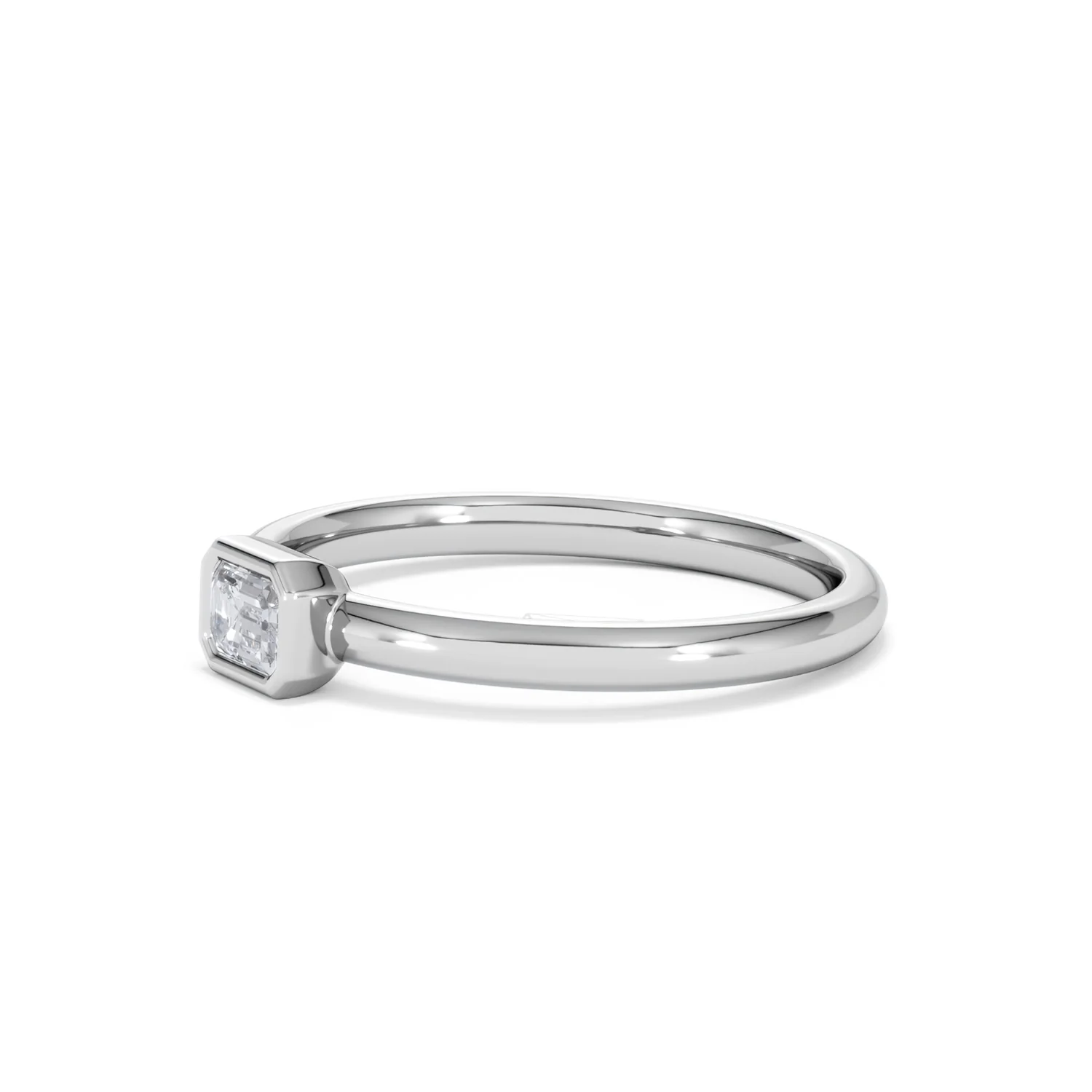 Horizon Emerald Cut Lab Diamond Solitaire Ring 0.25ct H/SI in 925 Silver - Image 77