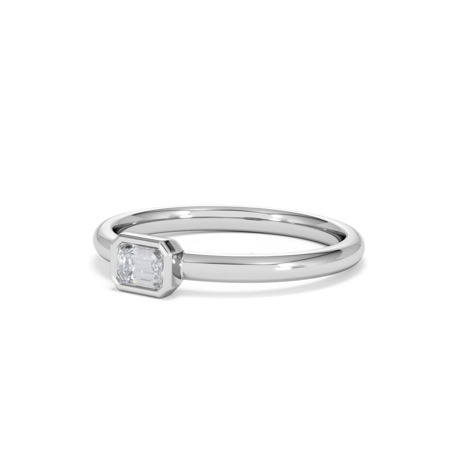 Horizon Emerald Cut Lab Diamond Solitaire Ring 0.25ct H/SI in 925 Silver - Image 82