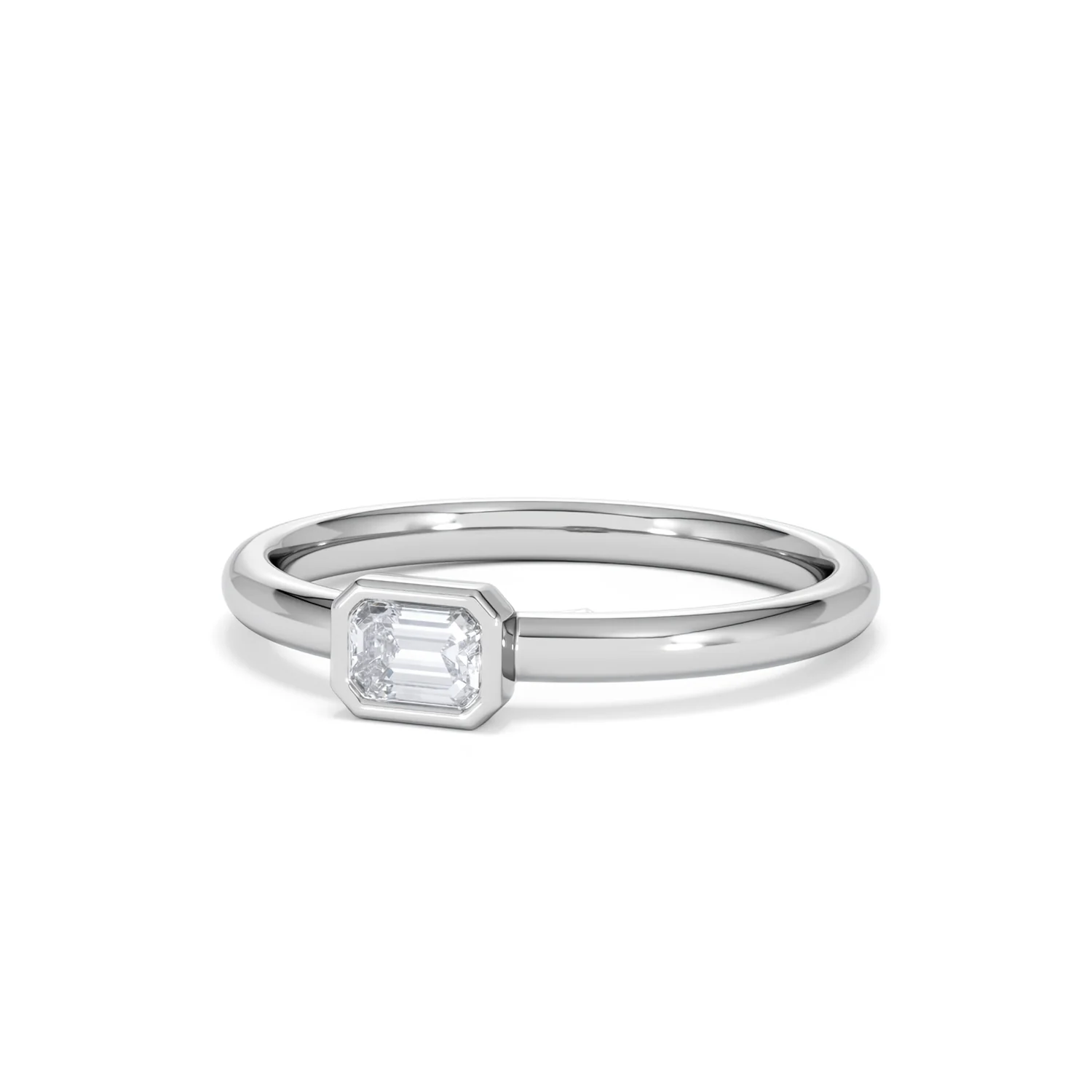 Horizon Emerald Cut Lab Diamond Solitaire Ring 0.25ct H/SI in 925 Silver - Image 85