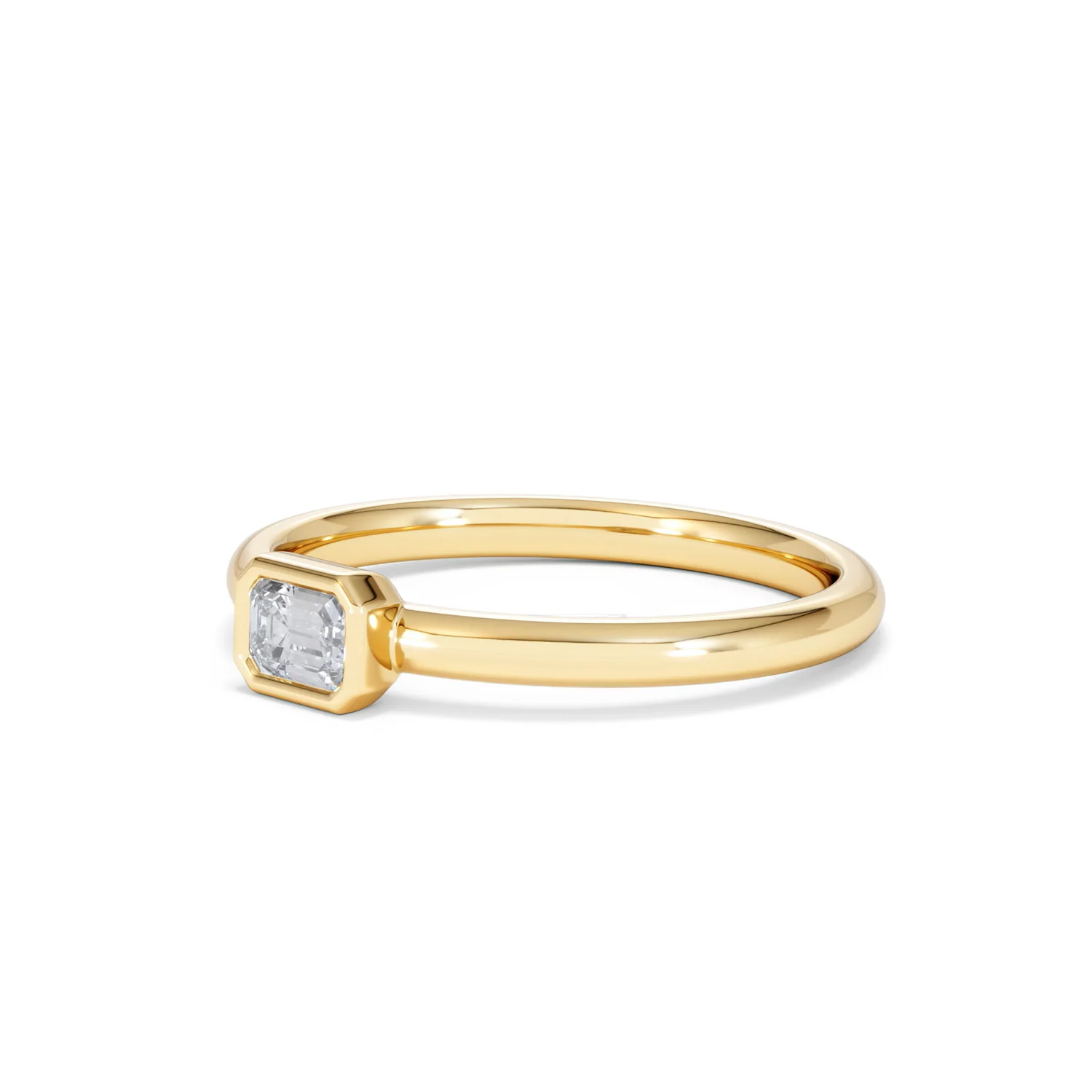 Horizon Emerald Cut Lab Diamond Solitaire Ring 0.25ct H/SI in 9K Gold - Image 80