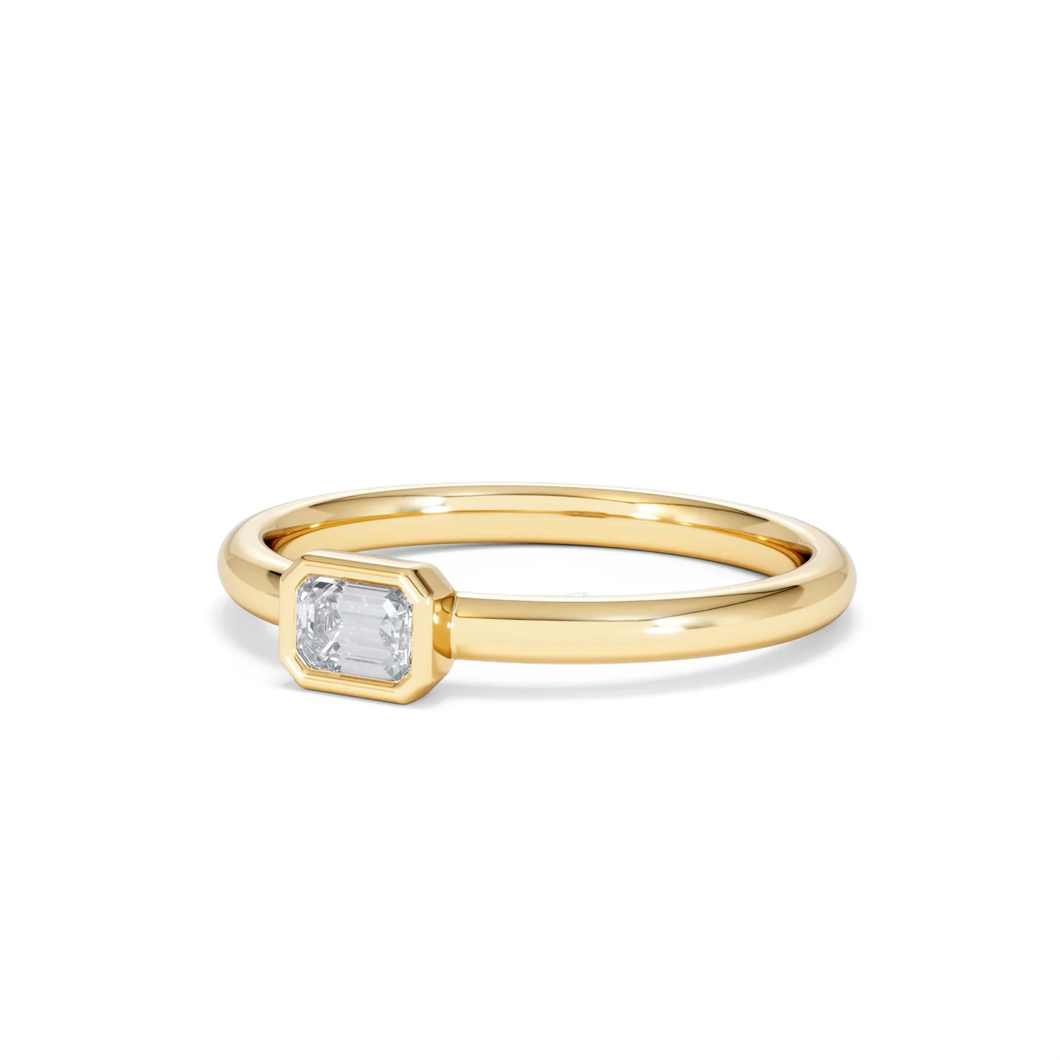 Horizon Emerald Cut Lab Diamond Solitaire Ring 0.25ct H/SI in 9K Gold - Image 83