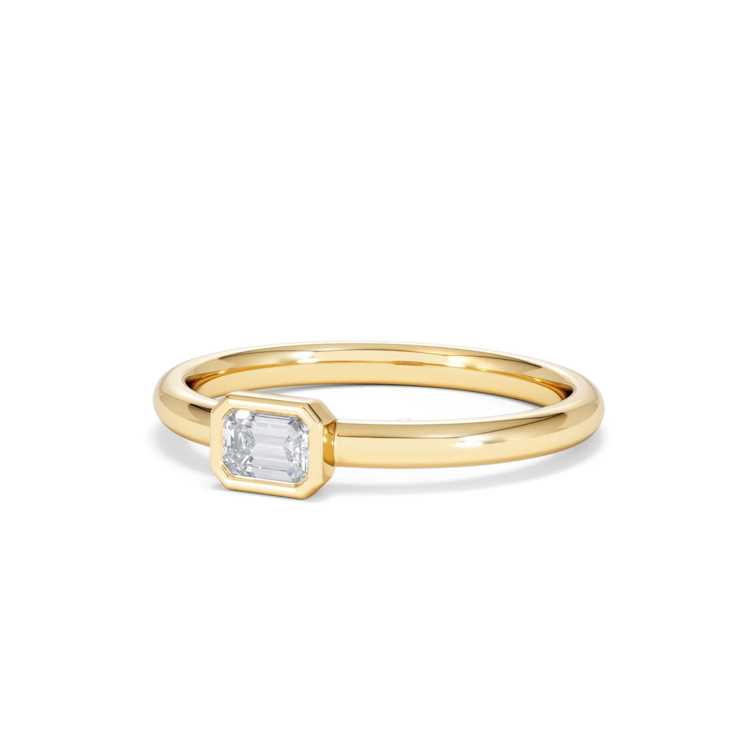 Horizon Emerald Cut Lab Diamond Solitaire Ring 0.25ct H/SI in 9K Gold - Image 84
