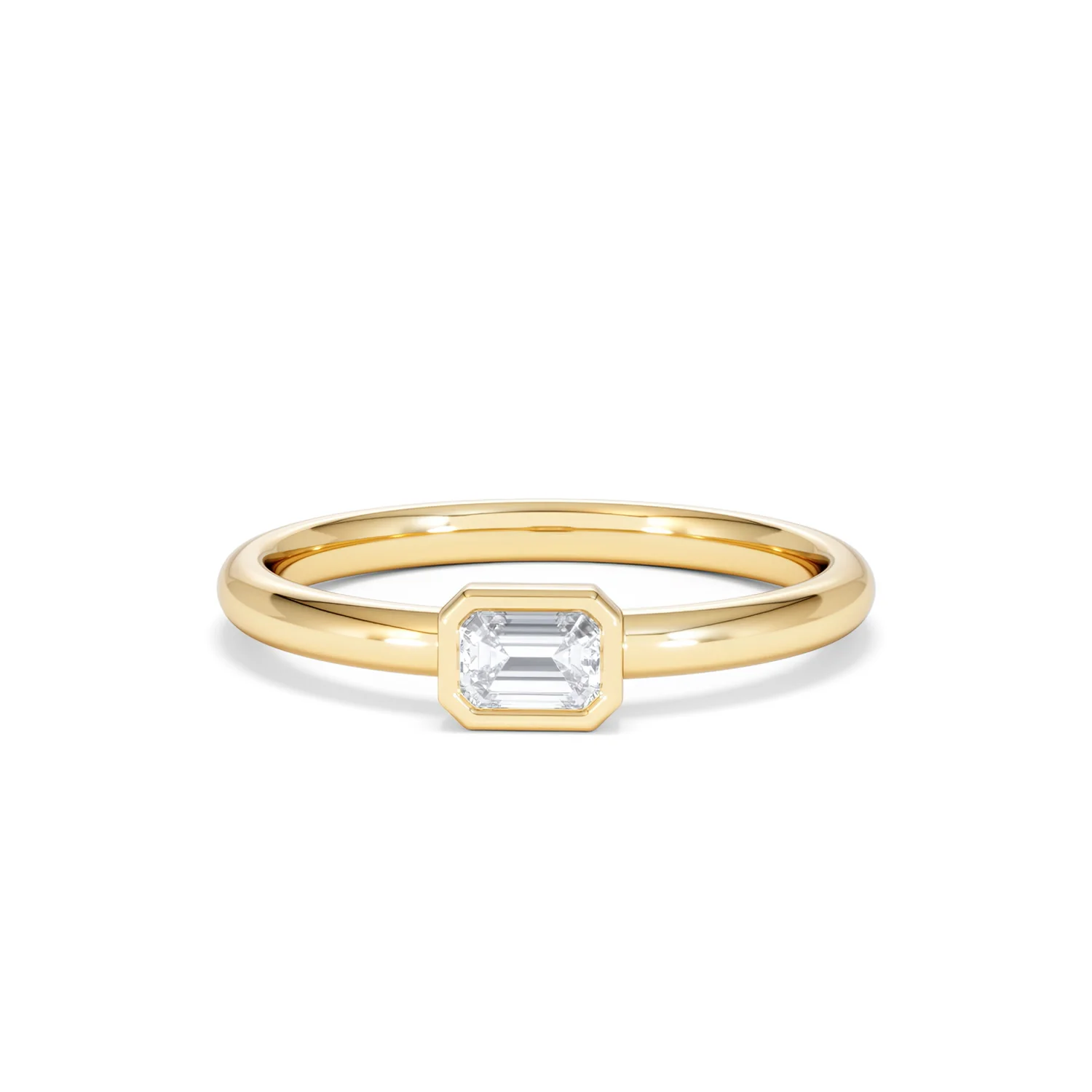 Horizon Emerald Cut Lab Diamond Solitaire Ring 0.25ct H/SI in 9K Gold - Image 89