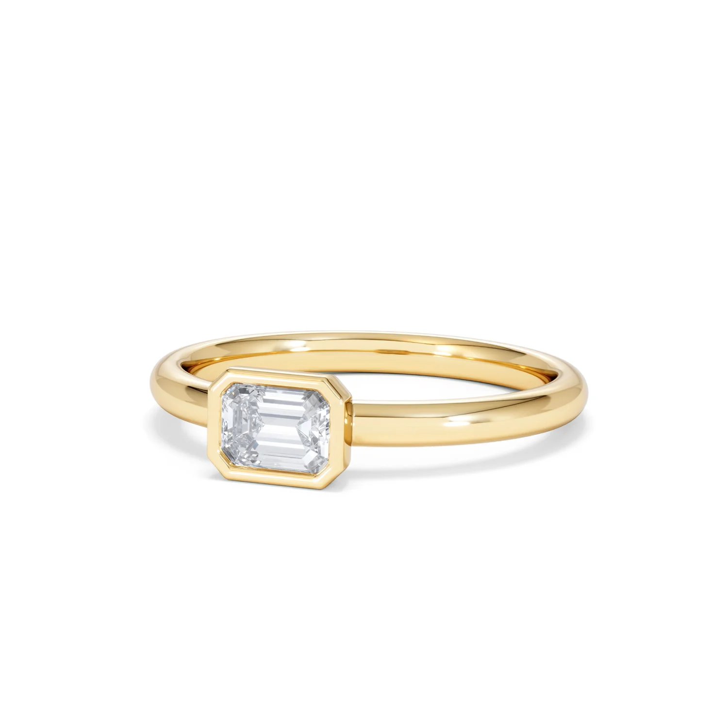 Horizon Emerald Cut Lab Diamond Solitaire Ring 0.50ct H/SI in 9K Gold - Image 85