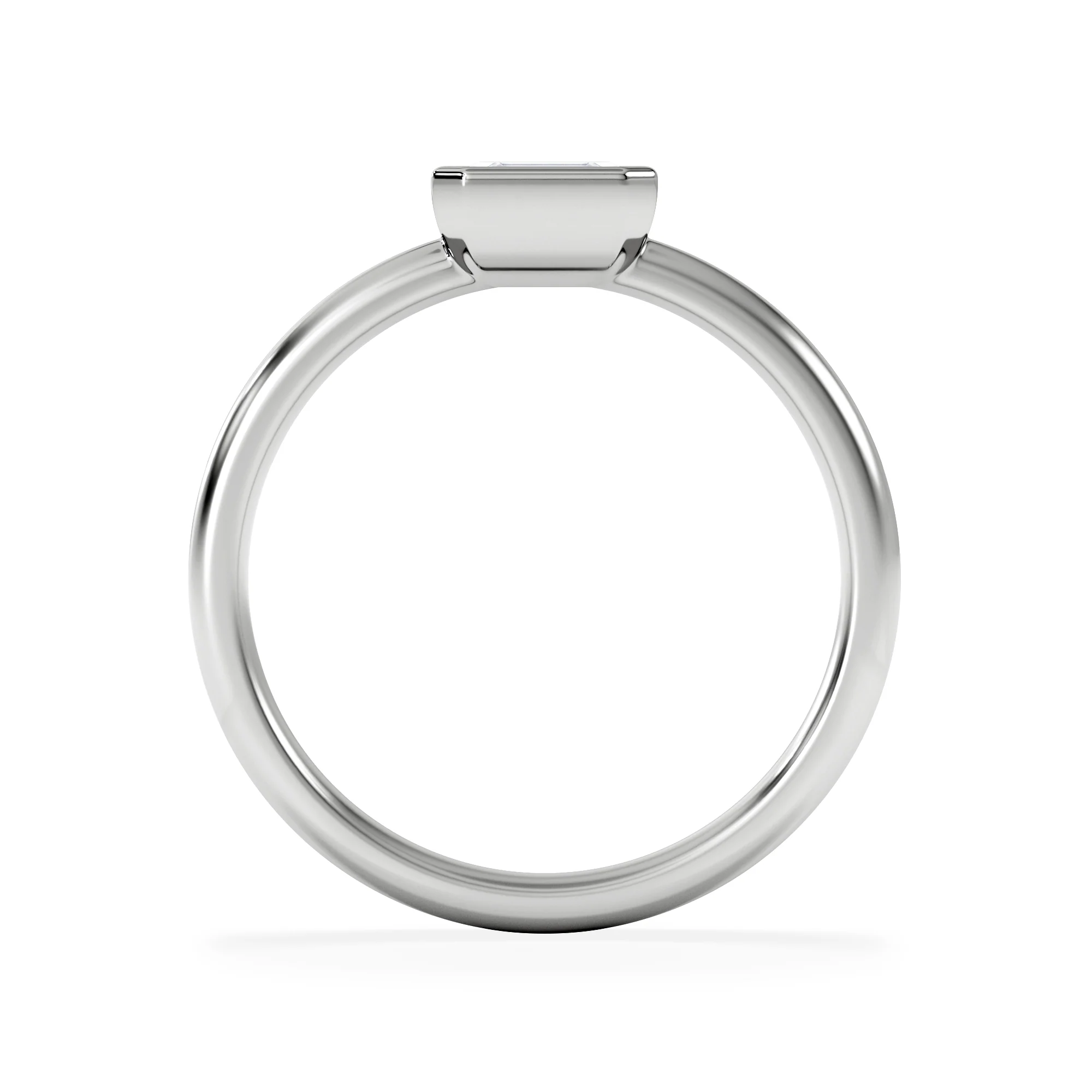 Horizon Emerald Cut Lab Diamond Solitaire Ring 0.50ct H/SI in 9K White Gold - Image 3