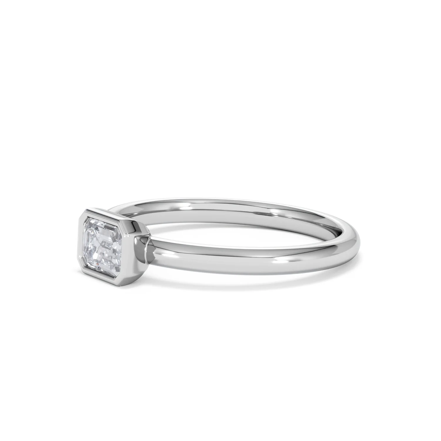 Horizon Emerald Cut Lab Diamond Solitaire Ring 0.50ct H/SI in 9K White Gold - Image 78