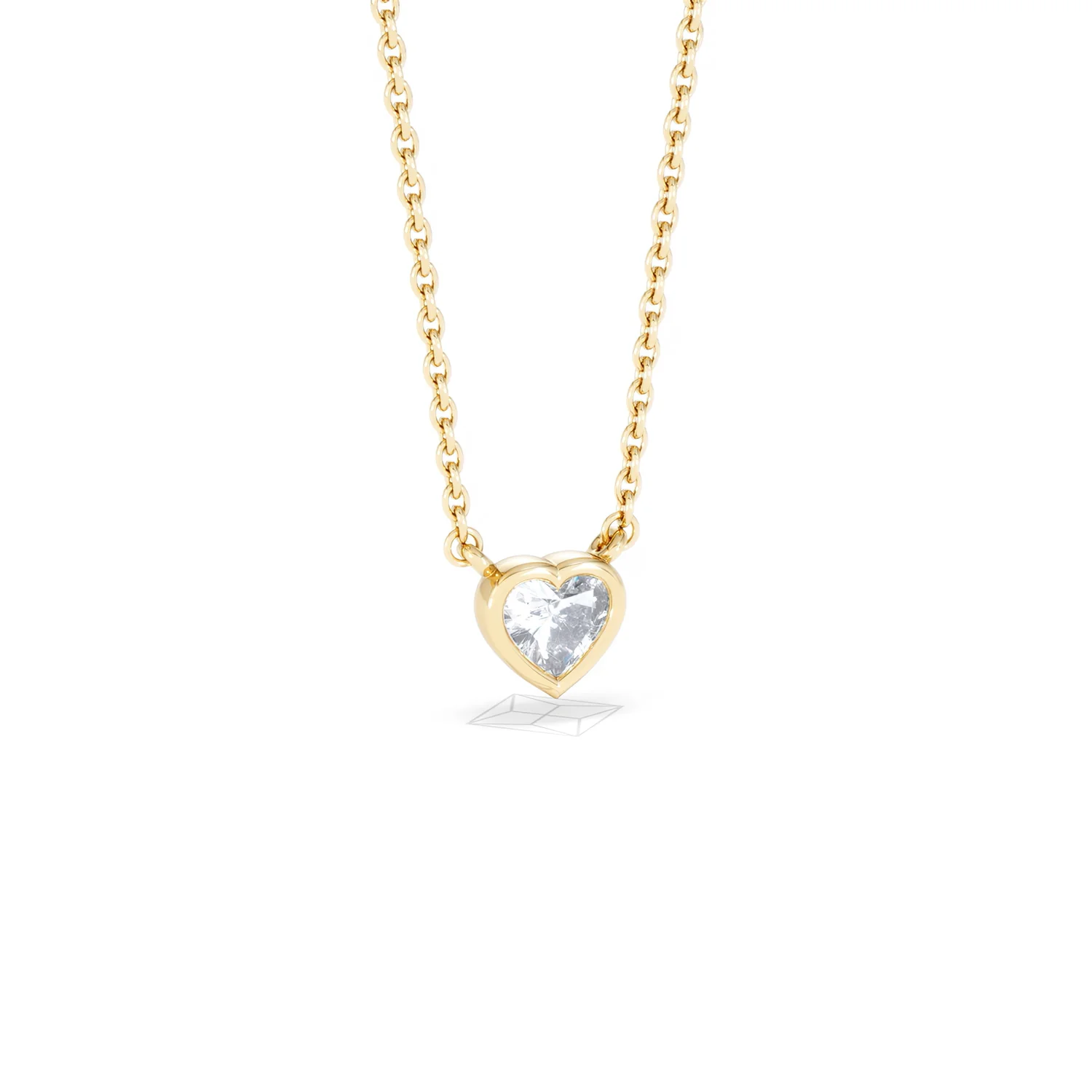 Horizon Heart Cut Lab Diamond Solitaire Necklace 0.25ct H/SI in 18k Gold Vermeil - Image 15