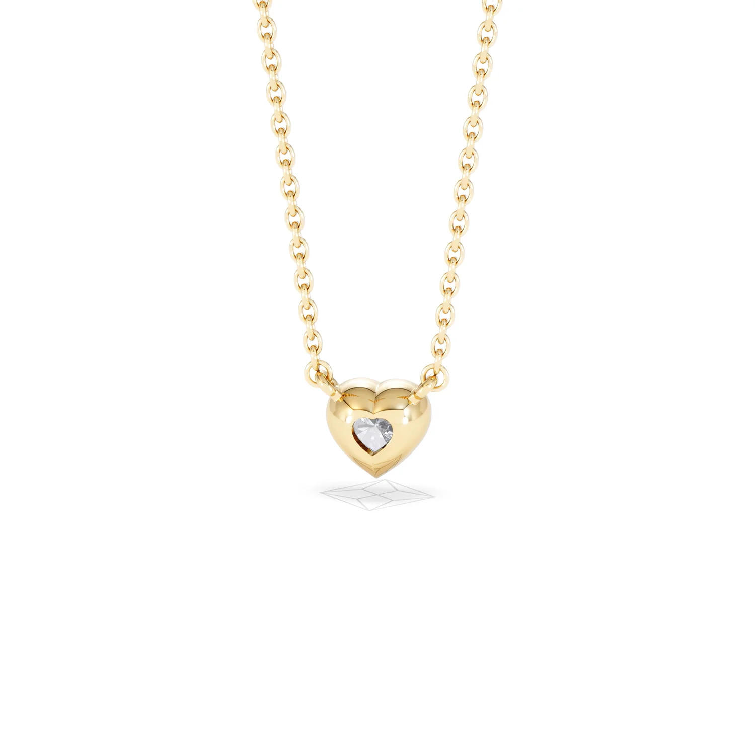 Horizon Heart Cut Lab Diamond Solitaire Necklace 0.25ct H/SI in 18k Gold Vermeil - Image 48