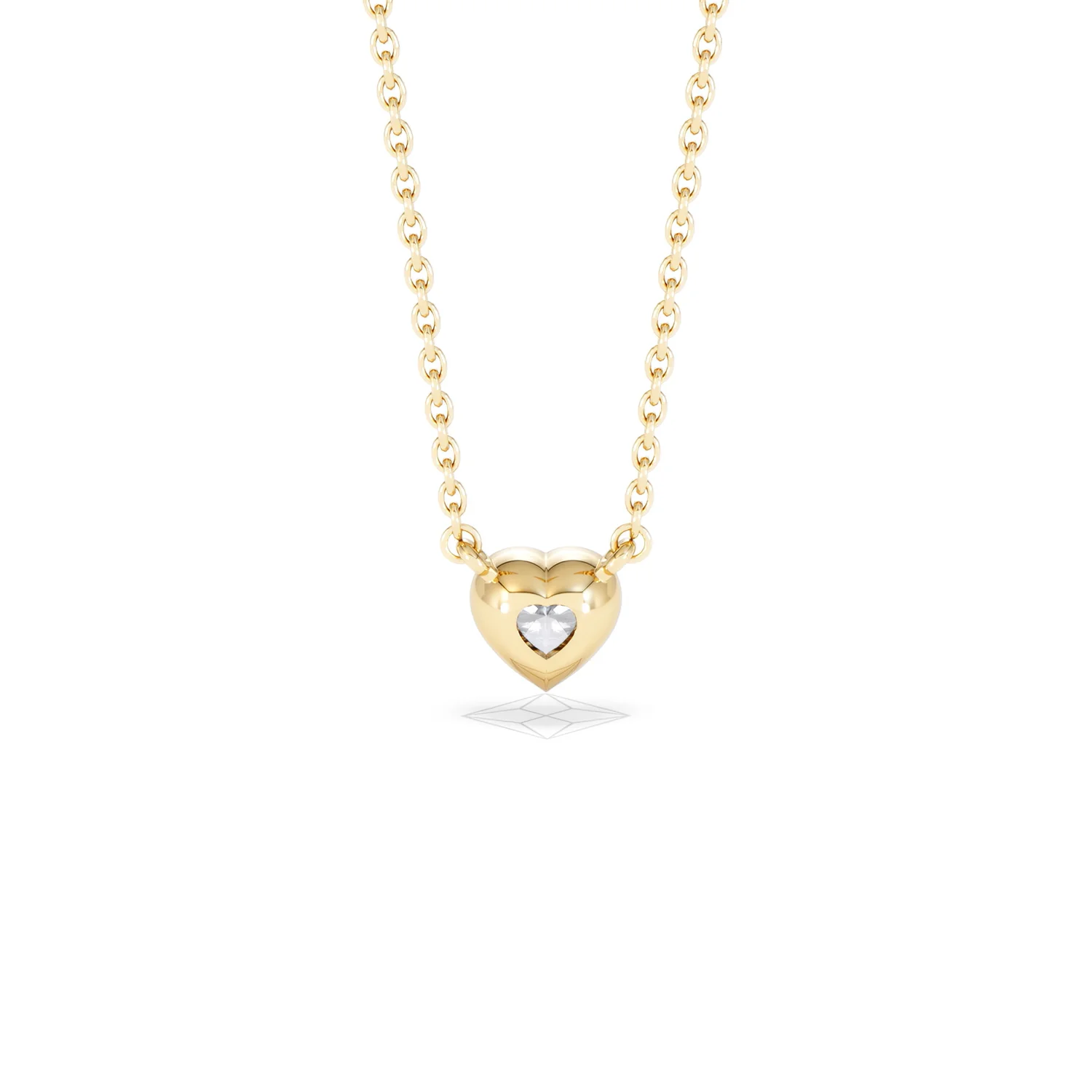 Horizon Heart Cut Lab Diamond Solitaire Necklace 0.25ct H/SI in 18k Gold Vermeil - Image 50