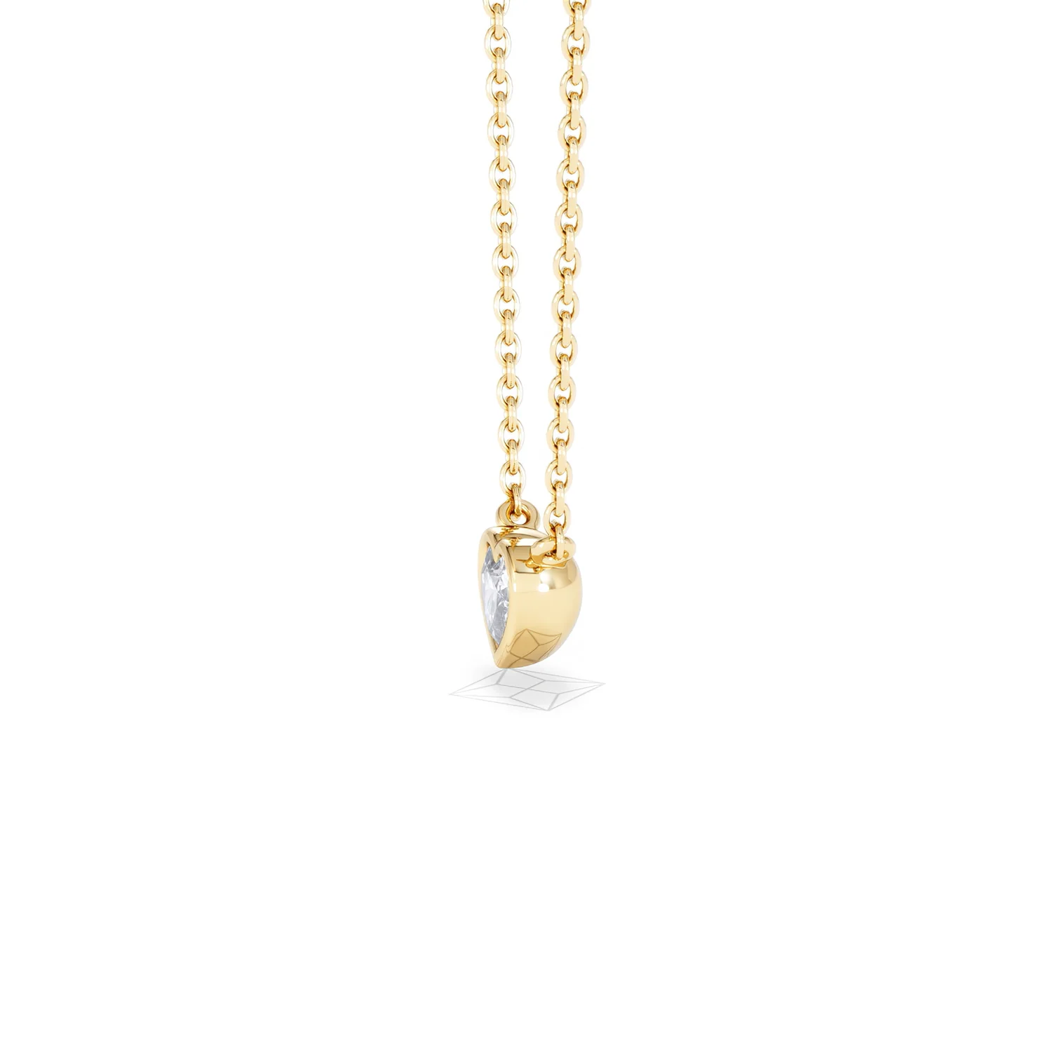 Horizon Heart Cut Lab Diamond Solitaire Necklace 0.25ct H/SI in 18k Gold Vermeil - Image 73