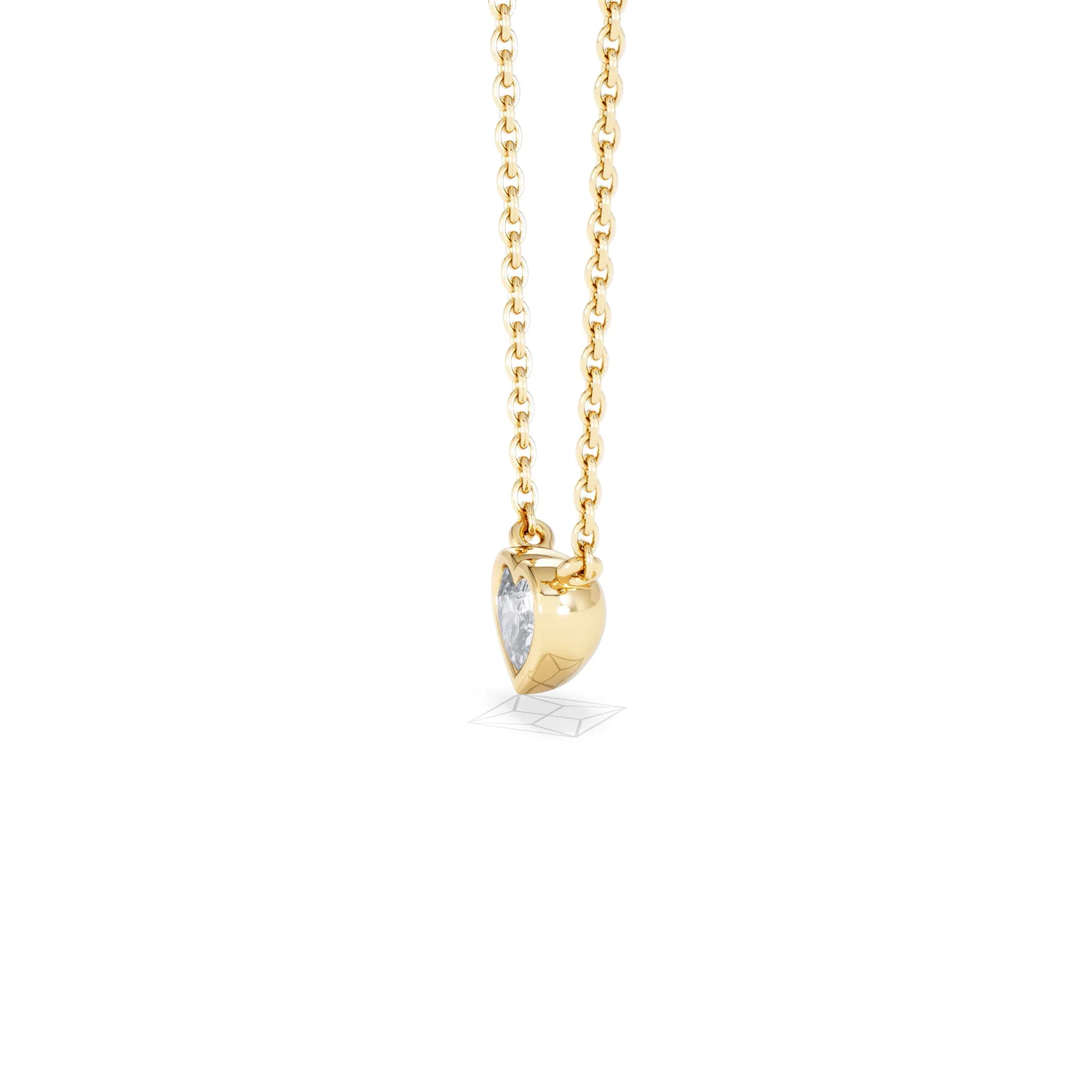 Horizon Heart Cut Lab Diamond Solitaire Necklace 0.25ct H/SI in 18k Gold Vermeil - Image 74