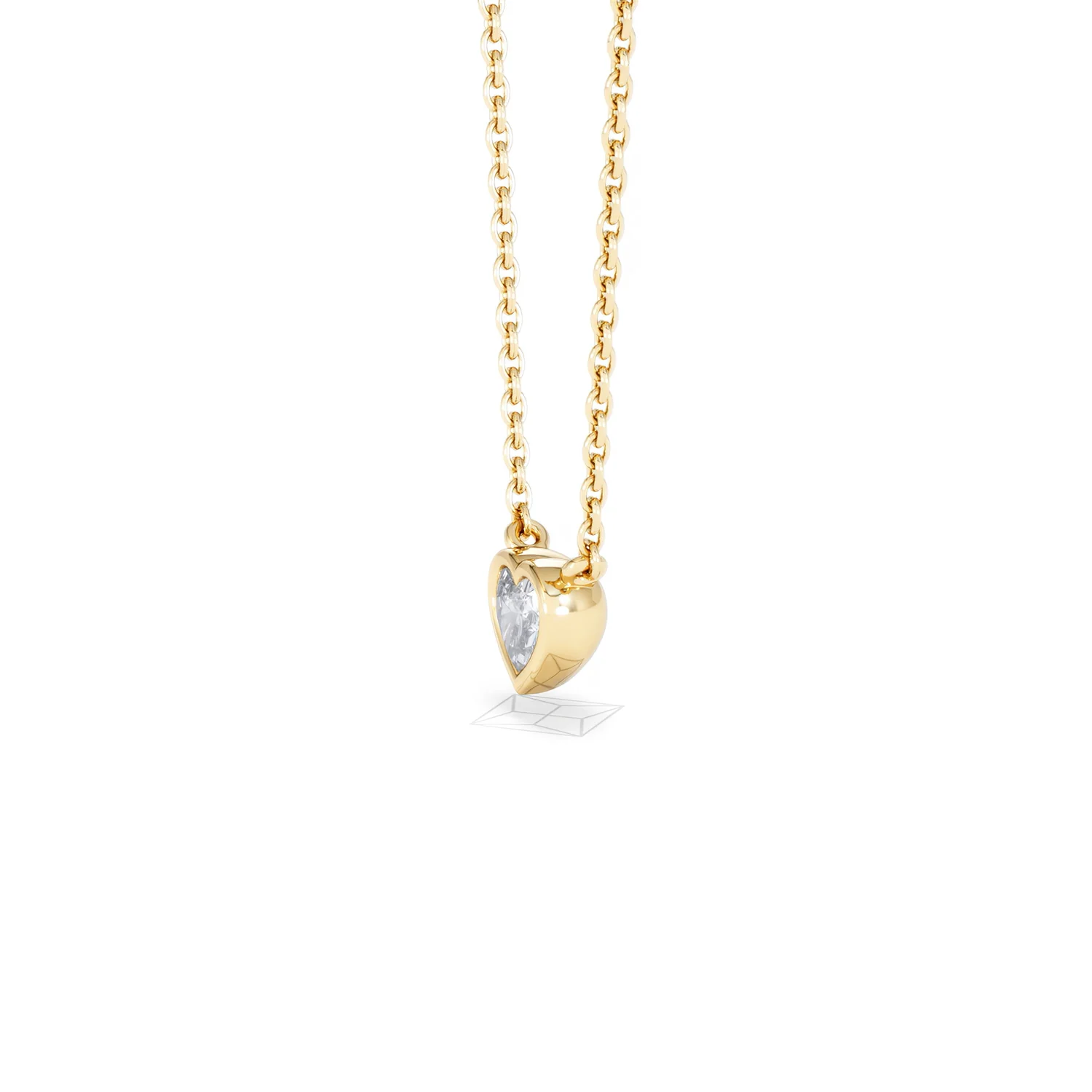 Horizon Heart Cut Lab Diamond Solitaire Necklace 0.25ct H/SI in 18k Gold Vermeil - Image 75