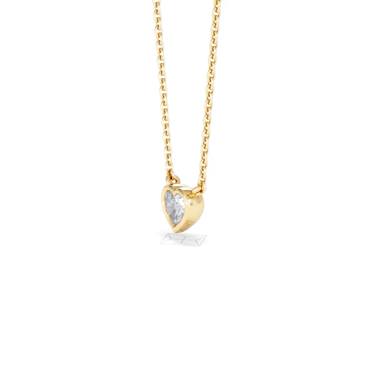 Horizon Heart Cut Lab Diamond Solitaire Necklace 0.25ct H/SI in 18k Gold Vermeil - Image 77