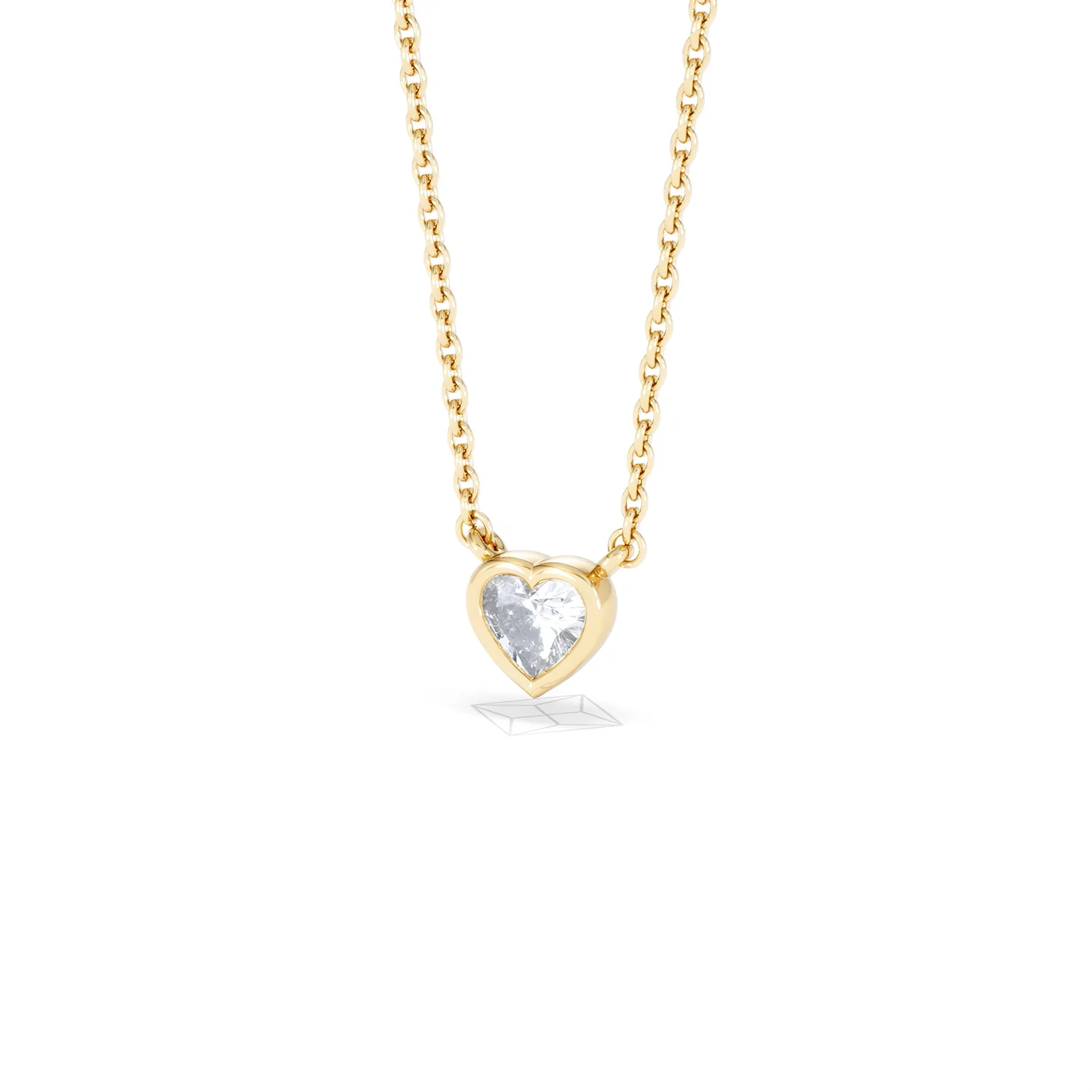 Horizon Heart Cut Lab Diamond Solitaire Necklace 0.25ct H/SI in 18k Gold Vermeil - Image 84