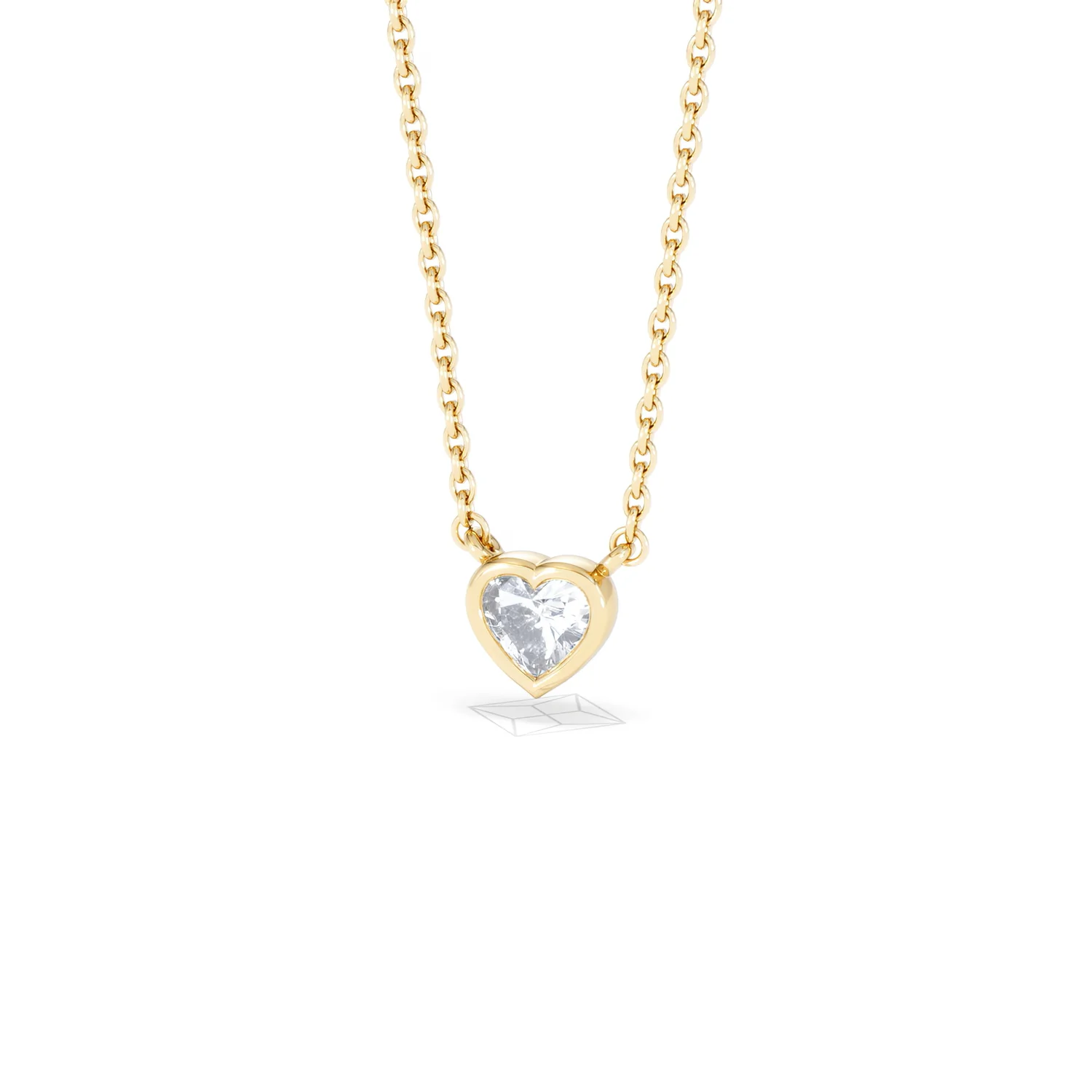 Horizon Heart Cut Lab Diamond Solitaire Necklace 0.25ct H/SI in 18k Gold Vermeil - Image 85