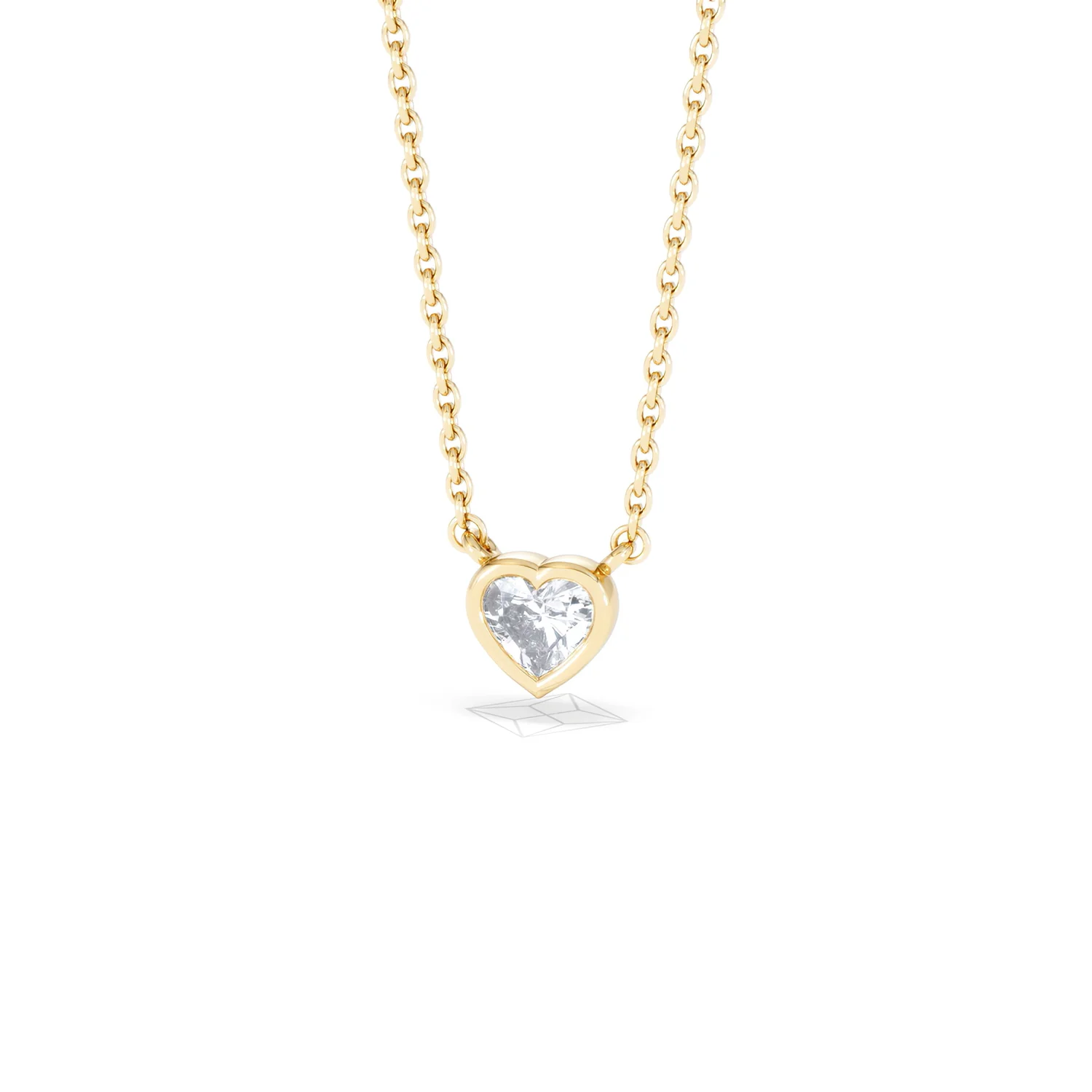 Horizon Heart Cut Lab Diamond Solitaire Necklace 0.25ct H/SI in 18k Gold Vermeil - Image 86
