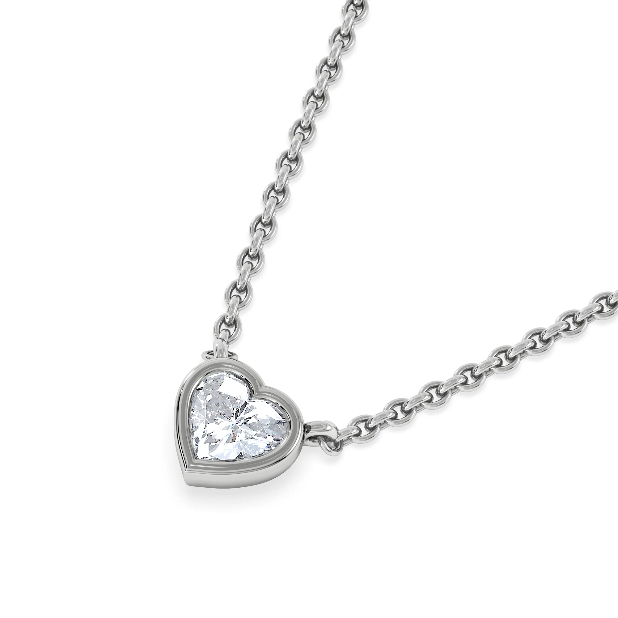 Horizon Heart Cut Lab Diamond Solitaire Necklace 0.25ct H/SI in 925 Silver - Image 5