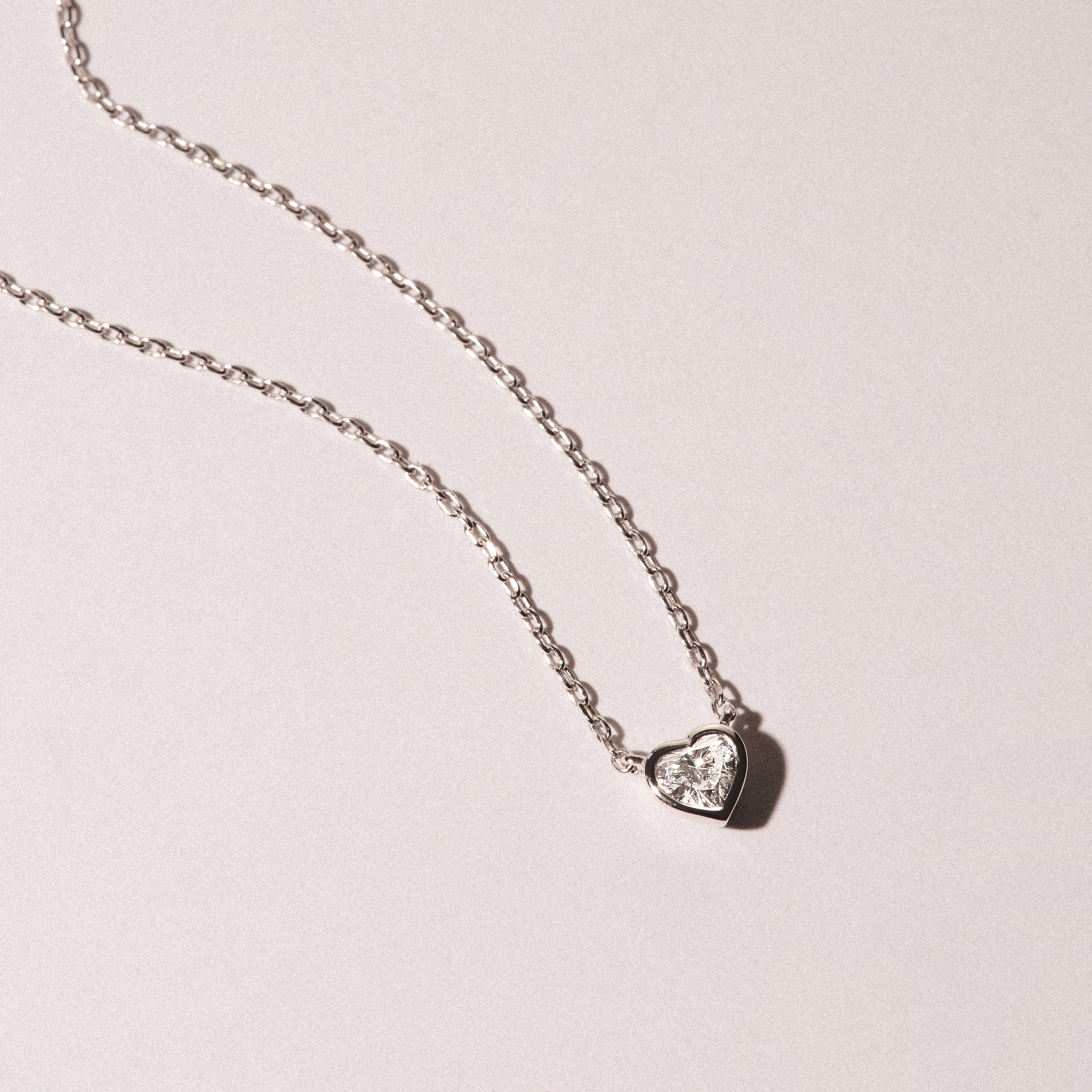 Horizon Heart Cut Lab Diamond Solitaire Necklace 0.25ct H/SI in 925 Silver - Image 6