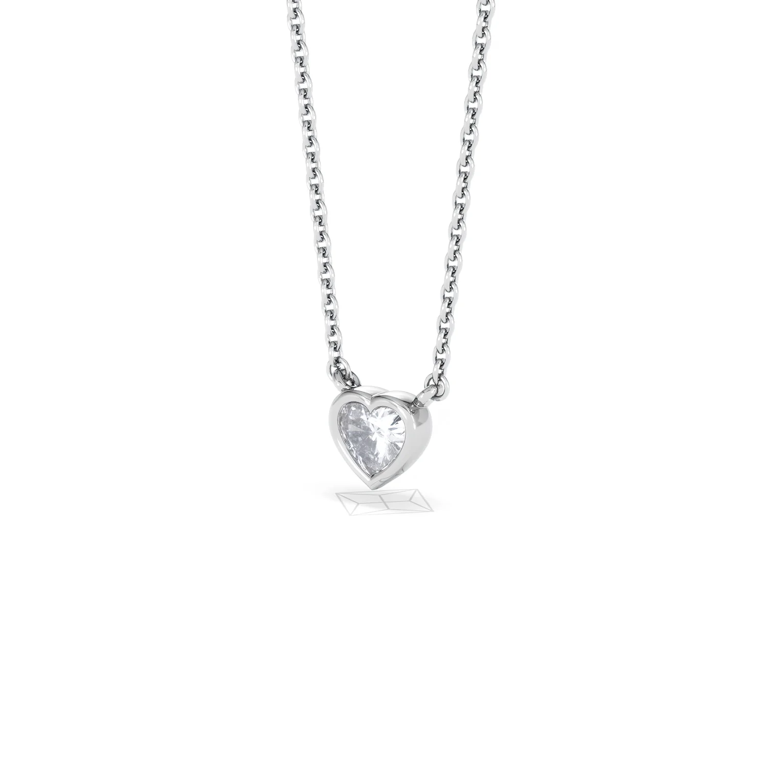 Horizon Heart Cut Lab Diamond Solitaire Necklace 0.25ct H/SI in 925 Silver - Image 82