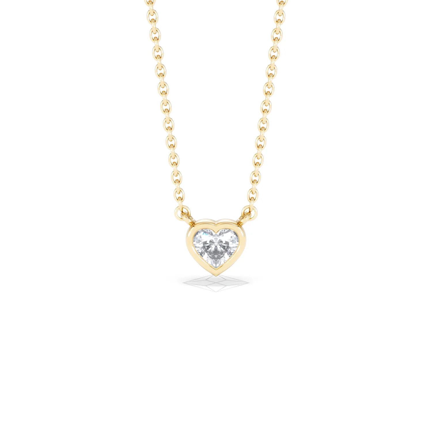 Horizon Heart Cut Lab Diamond Solitaire Necklace 0.25ct H/SI in 9K Gold - Image 10
