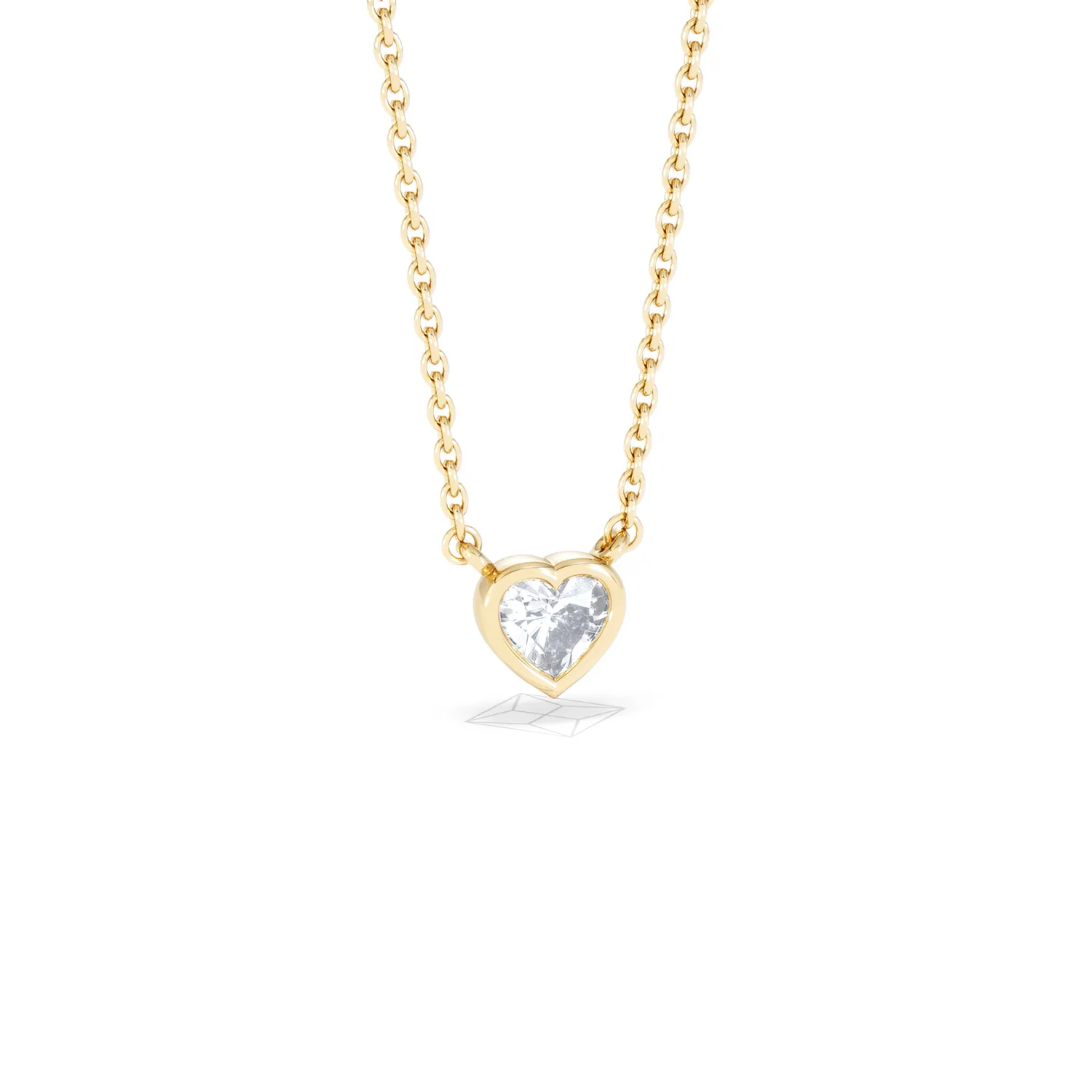 Horizon Heart Cut Lab Diamond Solitaire Necklace 0.25ct H/SI in 9K Gold - Image 14